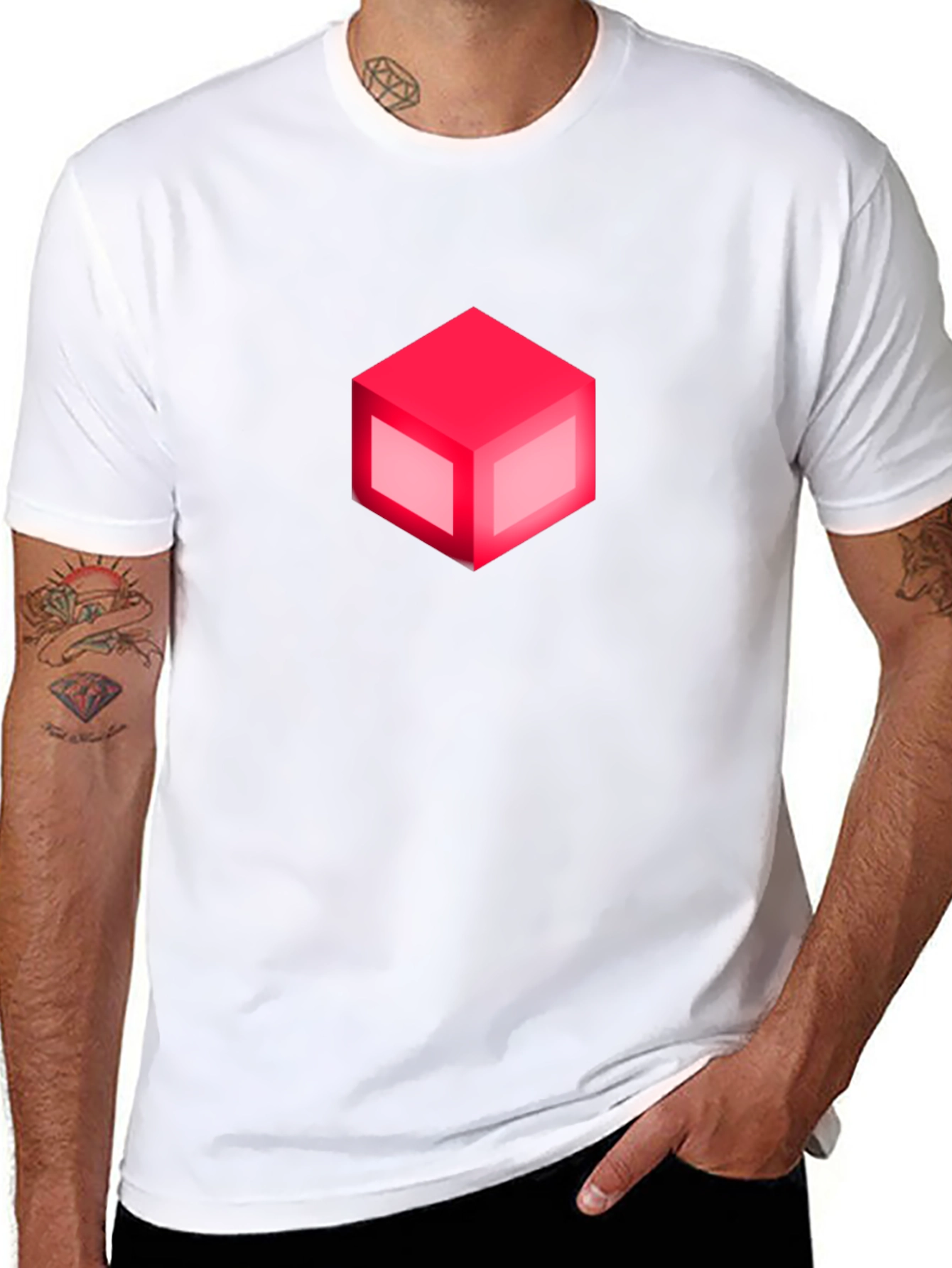 Black Isometric Cube Graphic Tee - Cool & Modern view 8