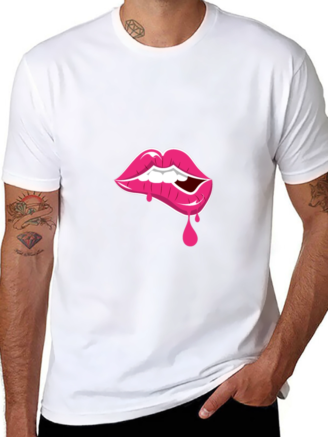 Black Lip Bite Graphic Tee - Black T-Shirt view 8