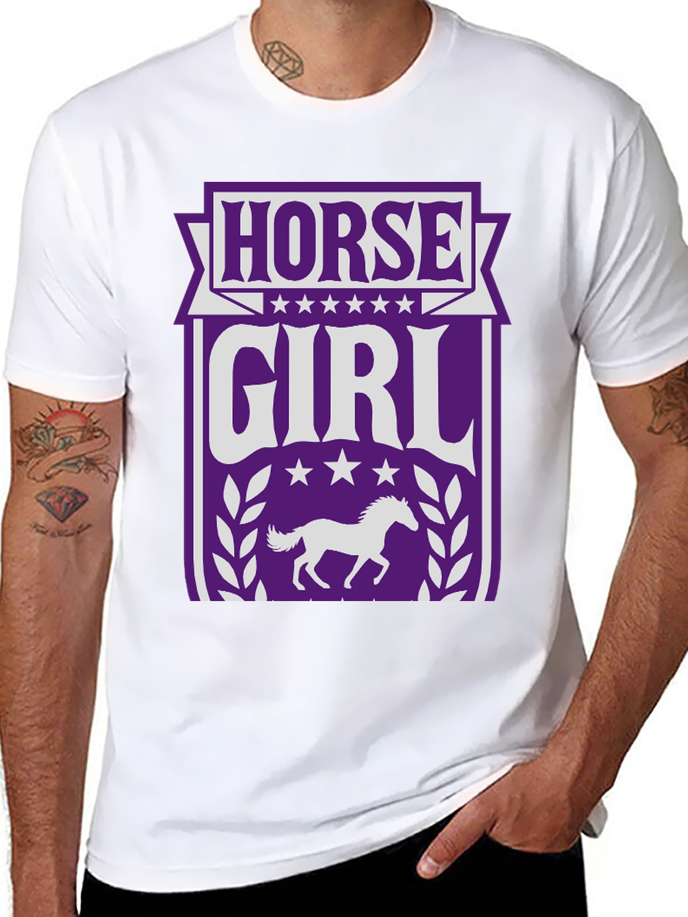 Black Horse Girl Graphic Tee - Equestrian T-Shirt view 8