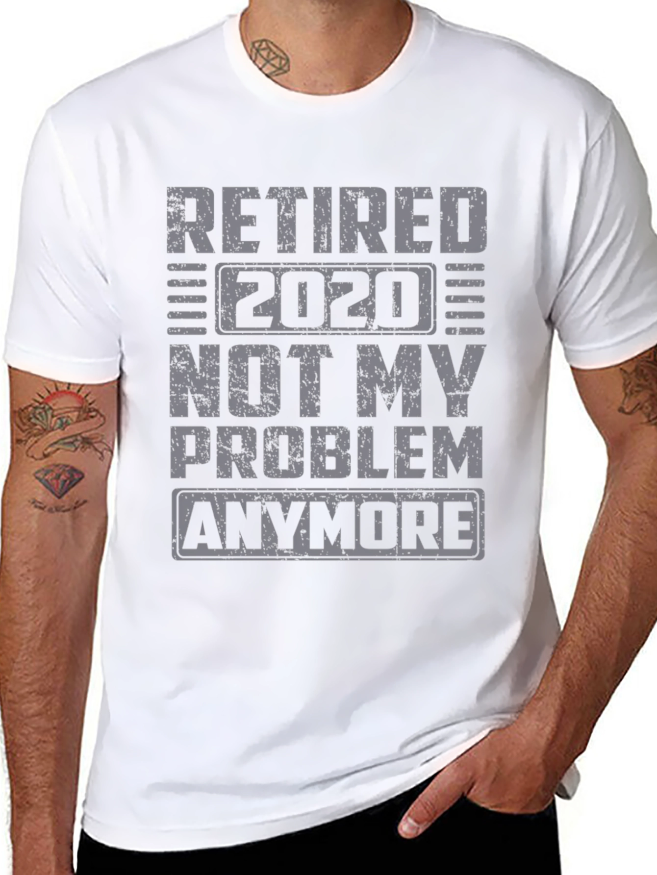 Black Retired 2020 Graphic T-Shirt view 8