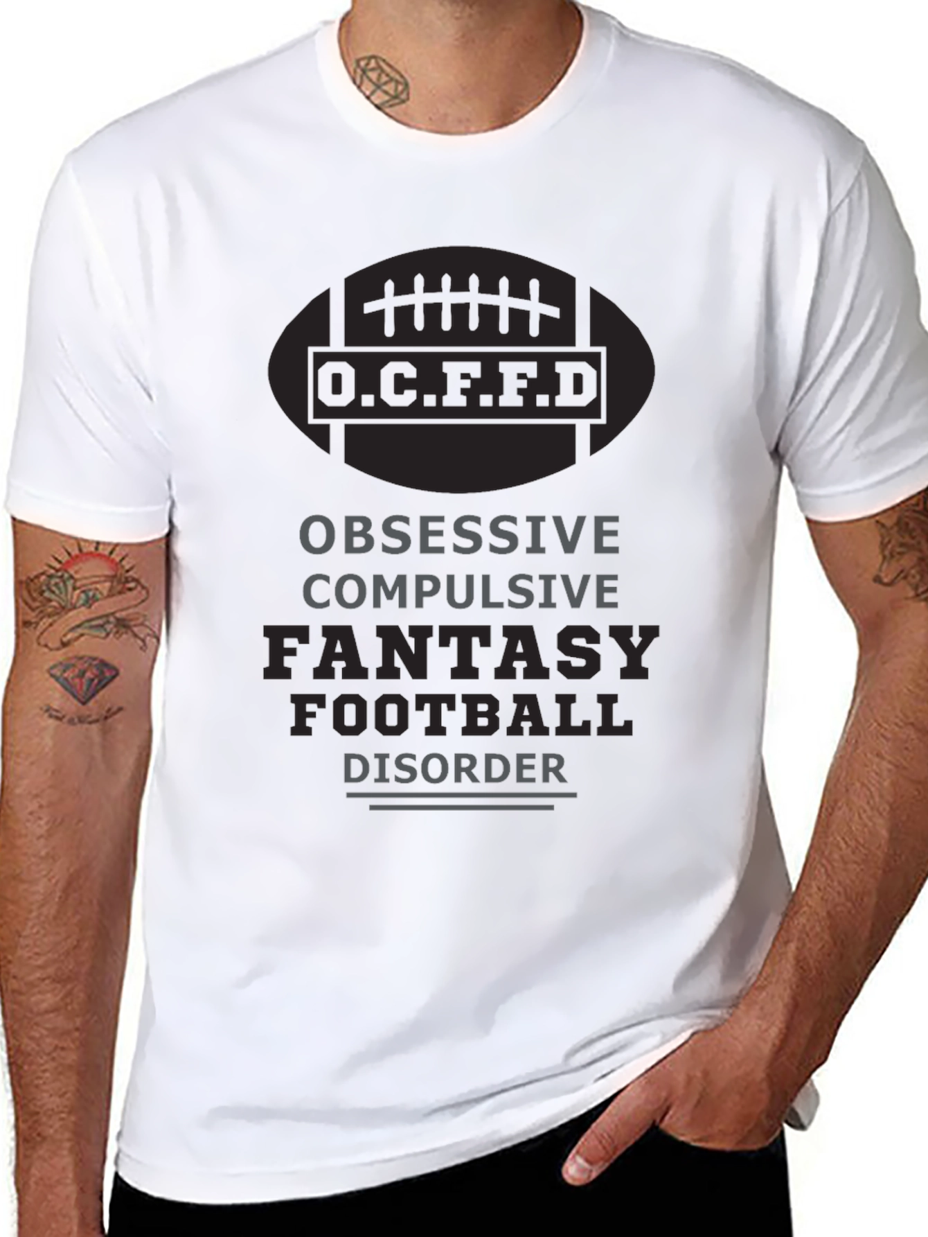 Black Fantasy Football Disorder T-Shirt: Obsessive & Fun! view 8