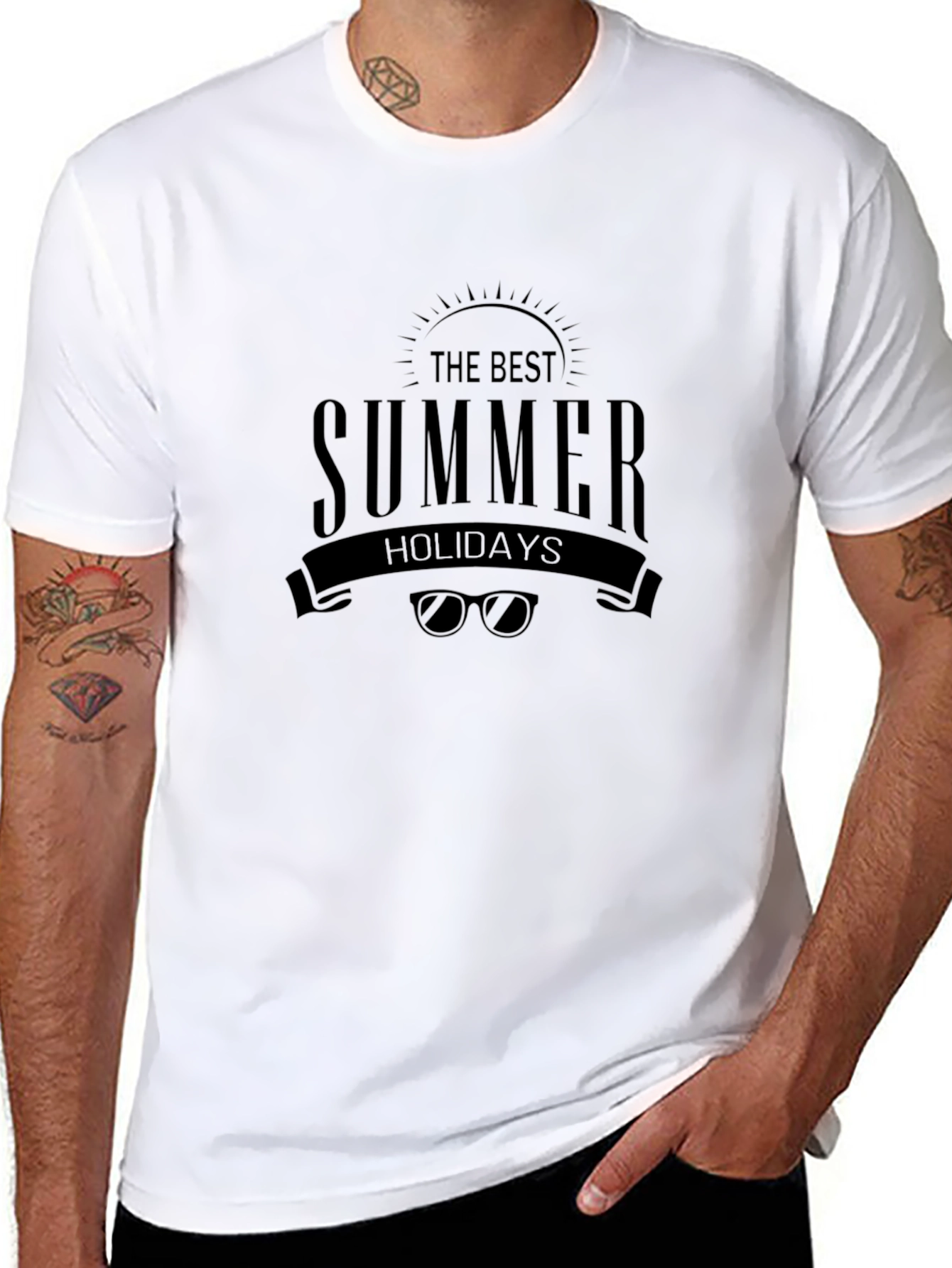 Black Summer Holidays Graphic Print T-Shirt view 8