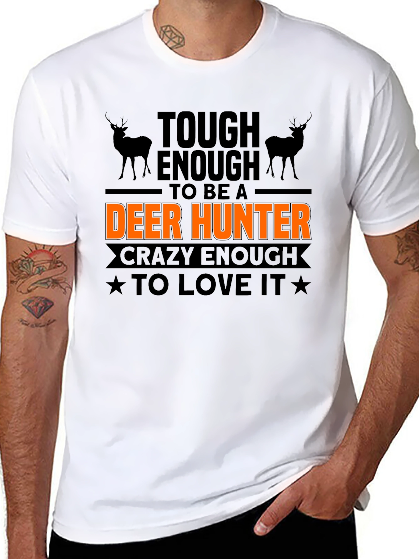 Black Tough Enough Deer Hunter T-Shirt view 8