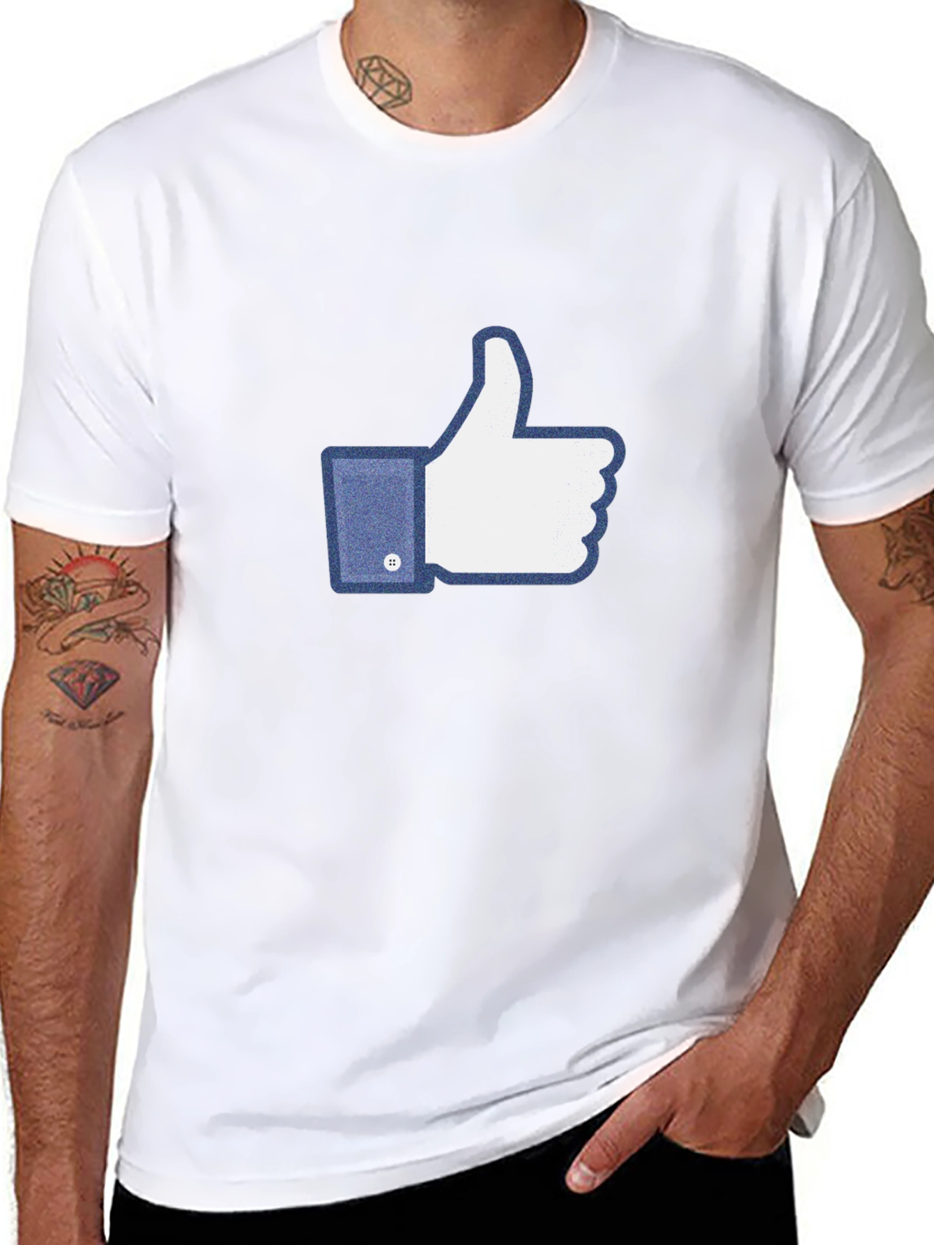 Black Thumbs Up Graphic Tee - Social Media Inspired view 8