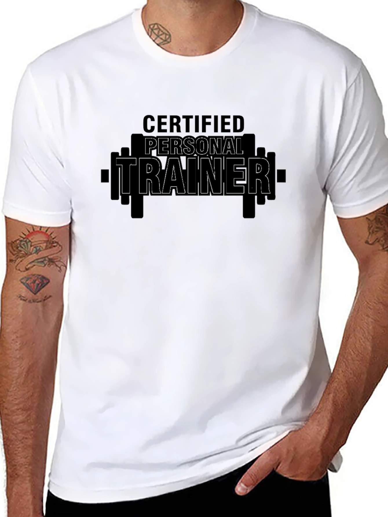 Black Certified Personal Trainer Black T-Shirt view 8