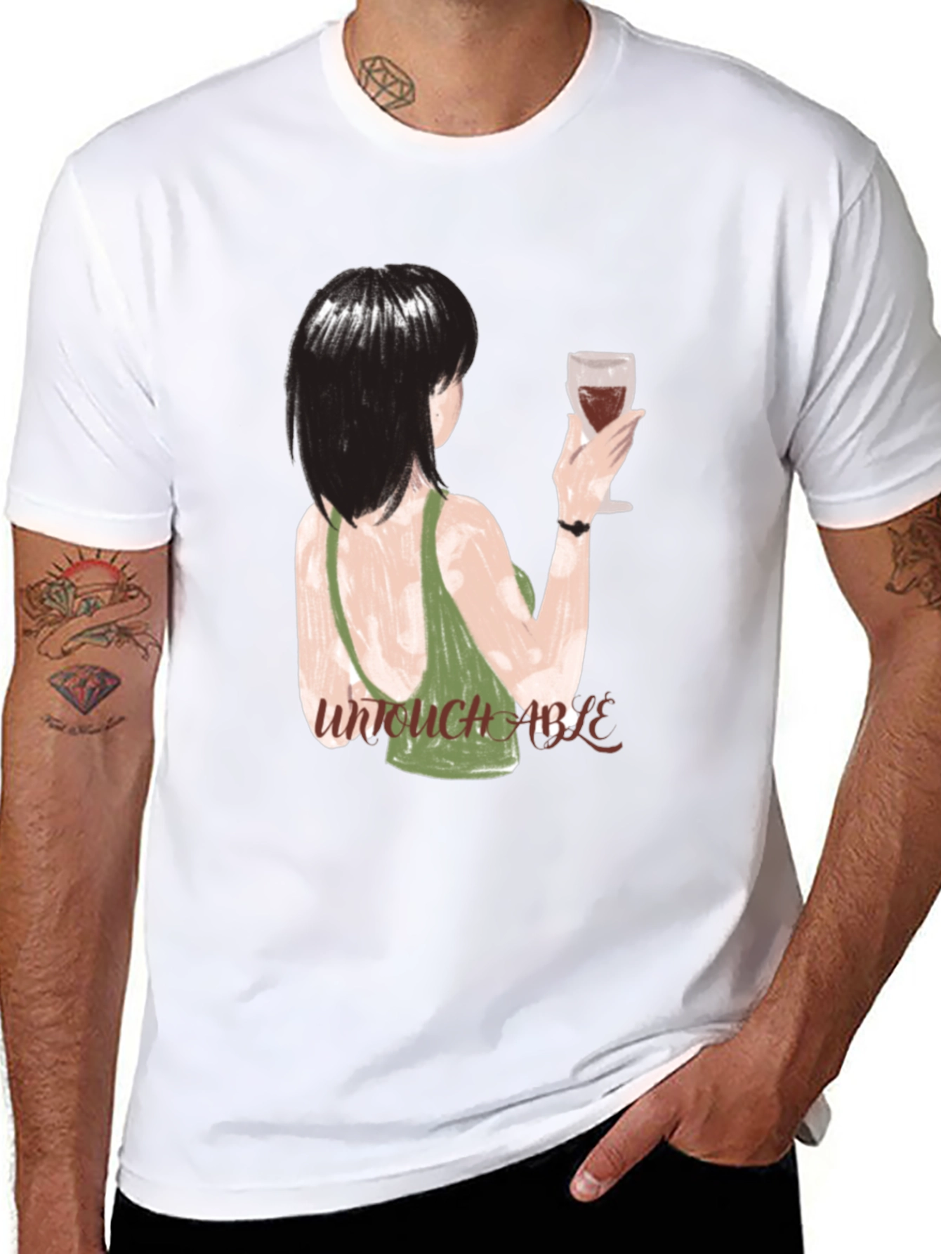 Black Untouchable Graphic Tee - Artistic Women's Design view 8