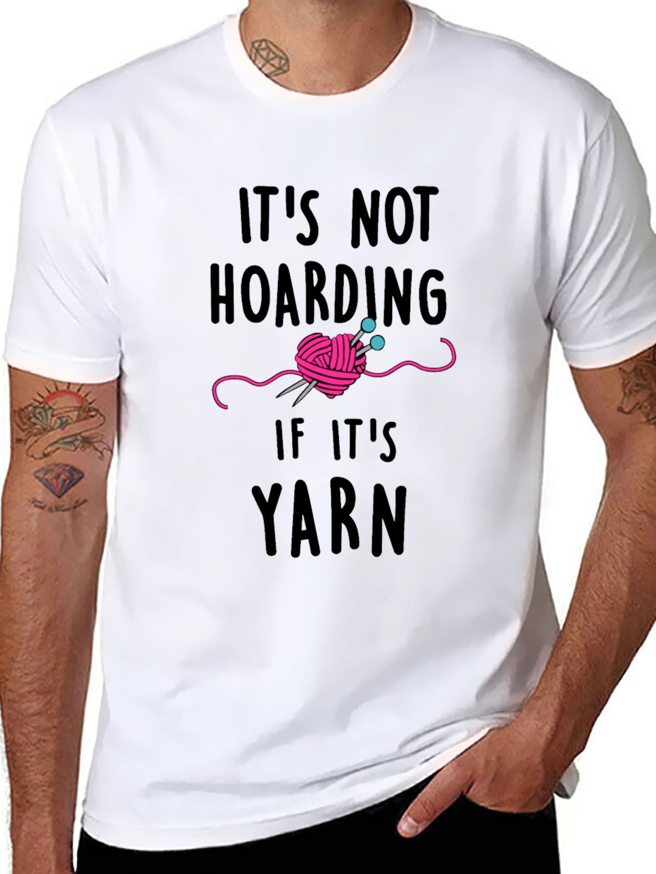Black Yarn Lover T-Shirt - It's Not Hoarding view 8
