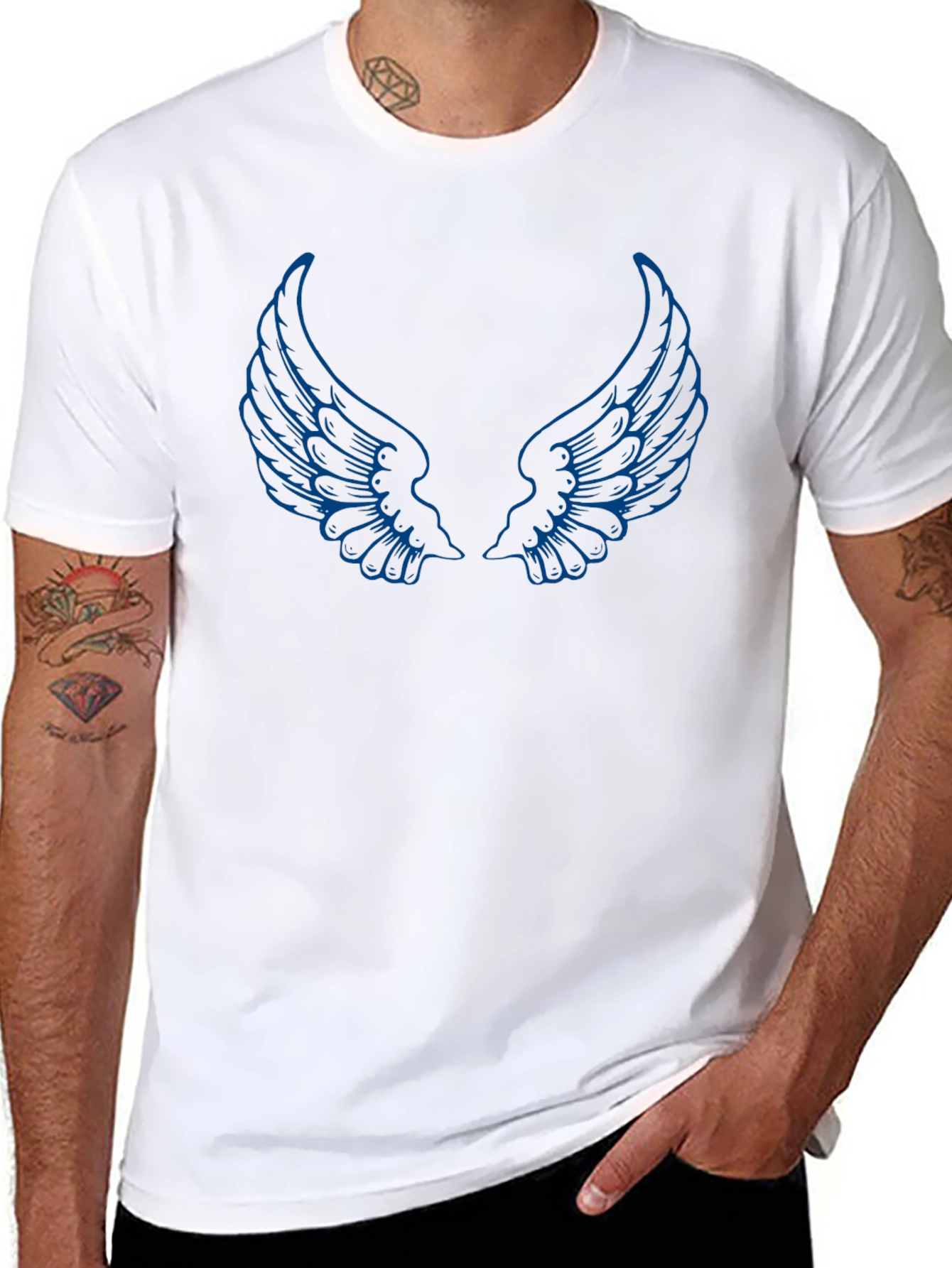 Black Wing Graphic Black T-Shirt view 8