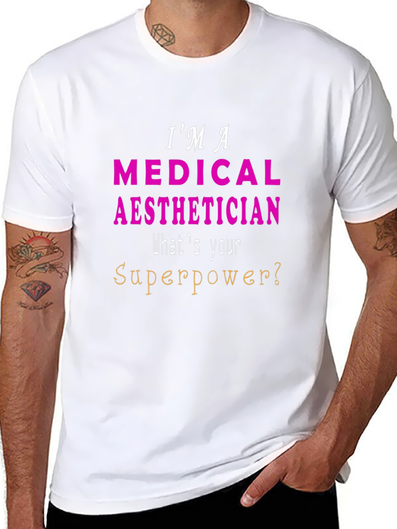 Black Medical Aesthetician Superpower T-Shirt - Unisex view 8
