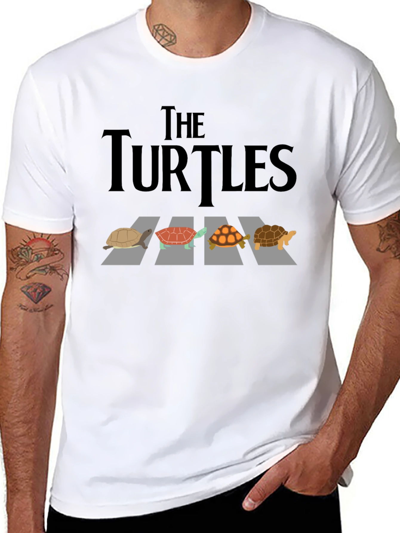 Black The Turtles Abbey Road Style T-Shirt view 8