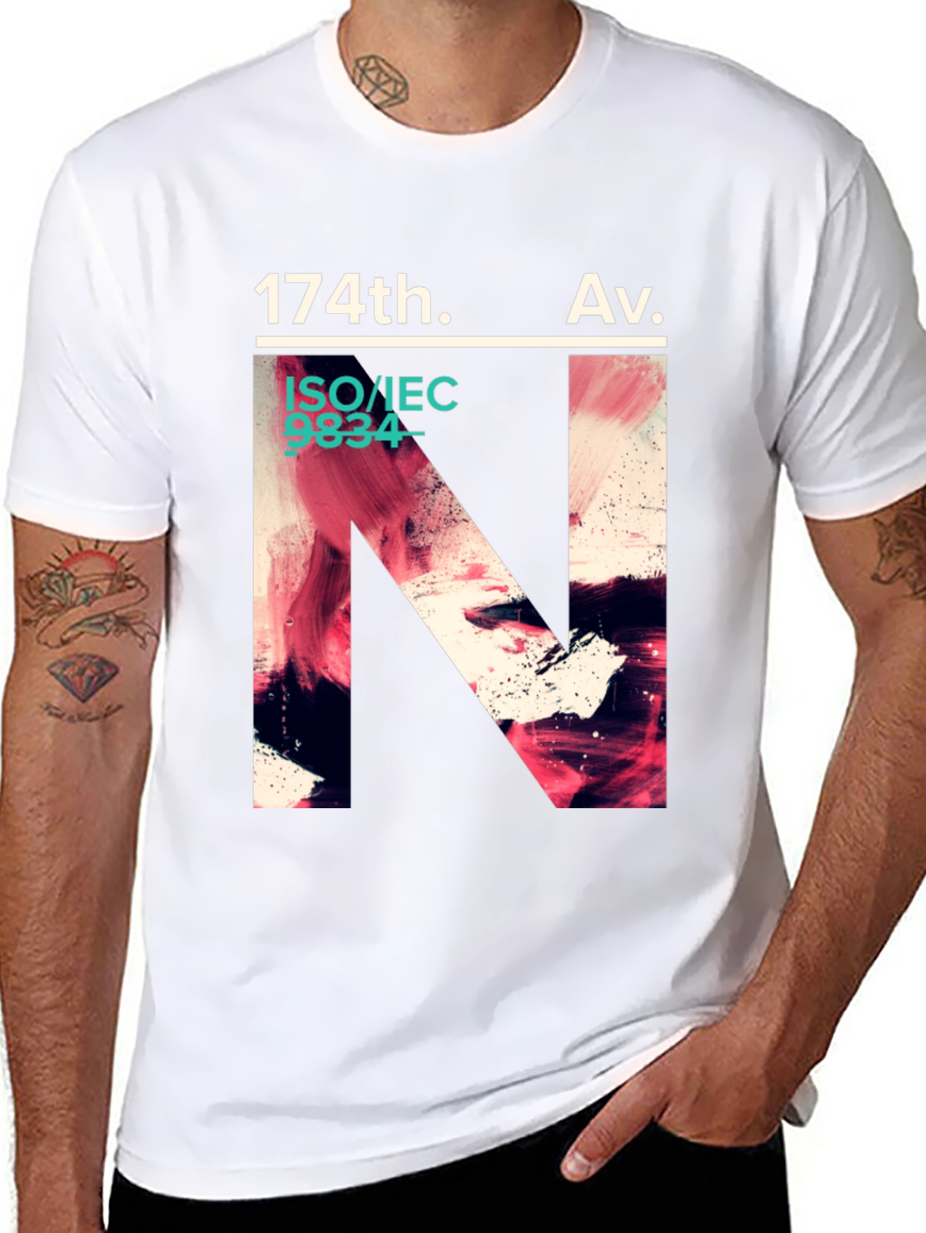 Black 174th Av. Graphic T-Shirt - Modern Artistic Design view 8