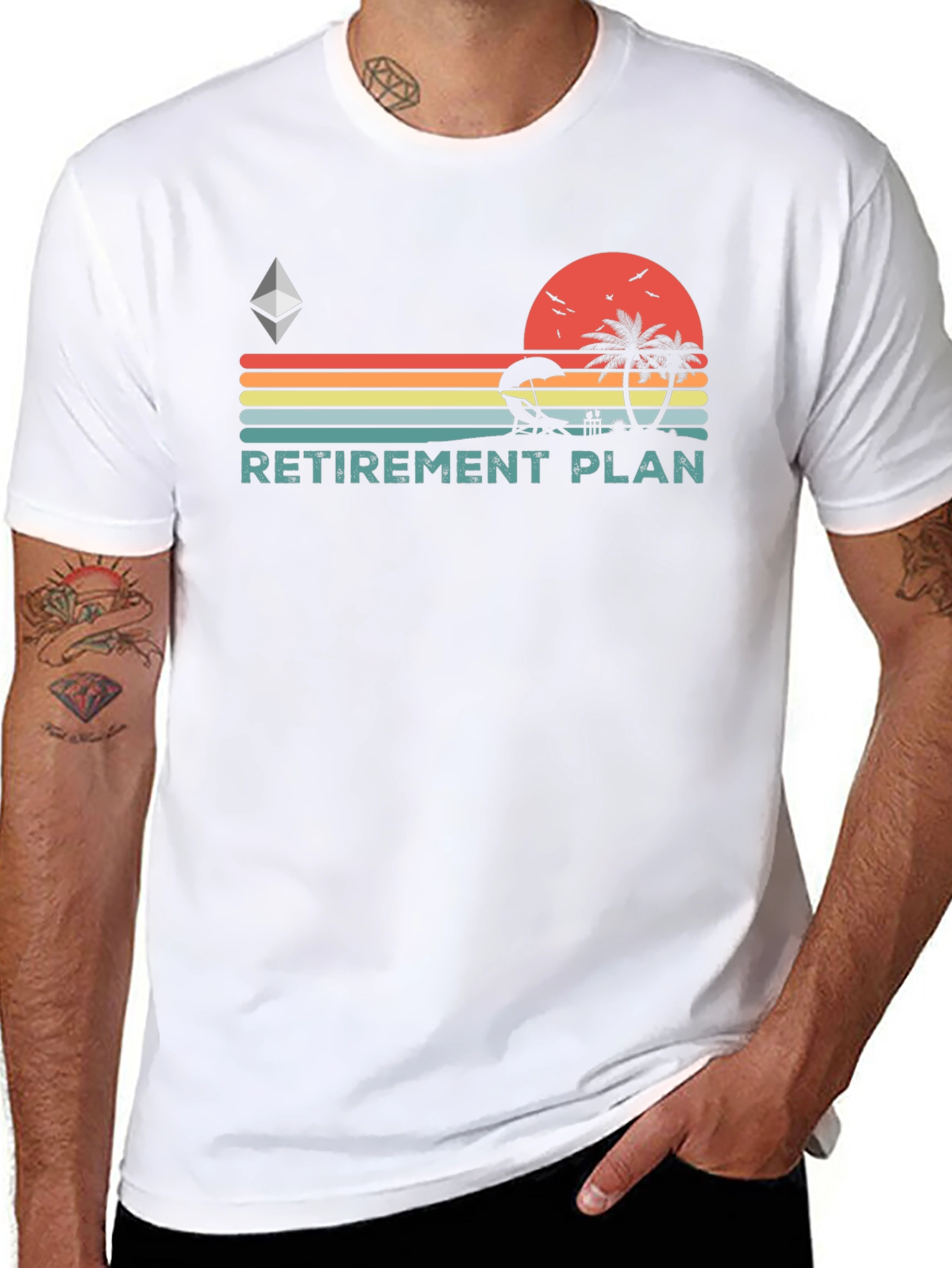 Retirement Plan T-Shirt - Beach Sunset Design - 8
