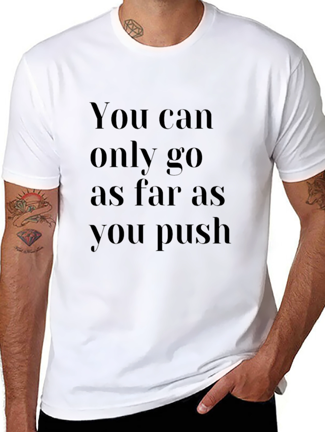 Black Motivational Black T-Shirt: Push Your Limits view 8