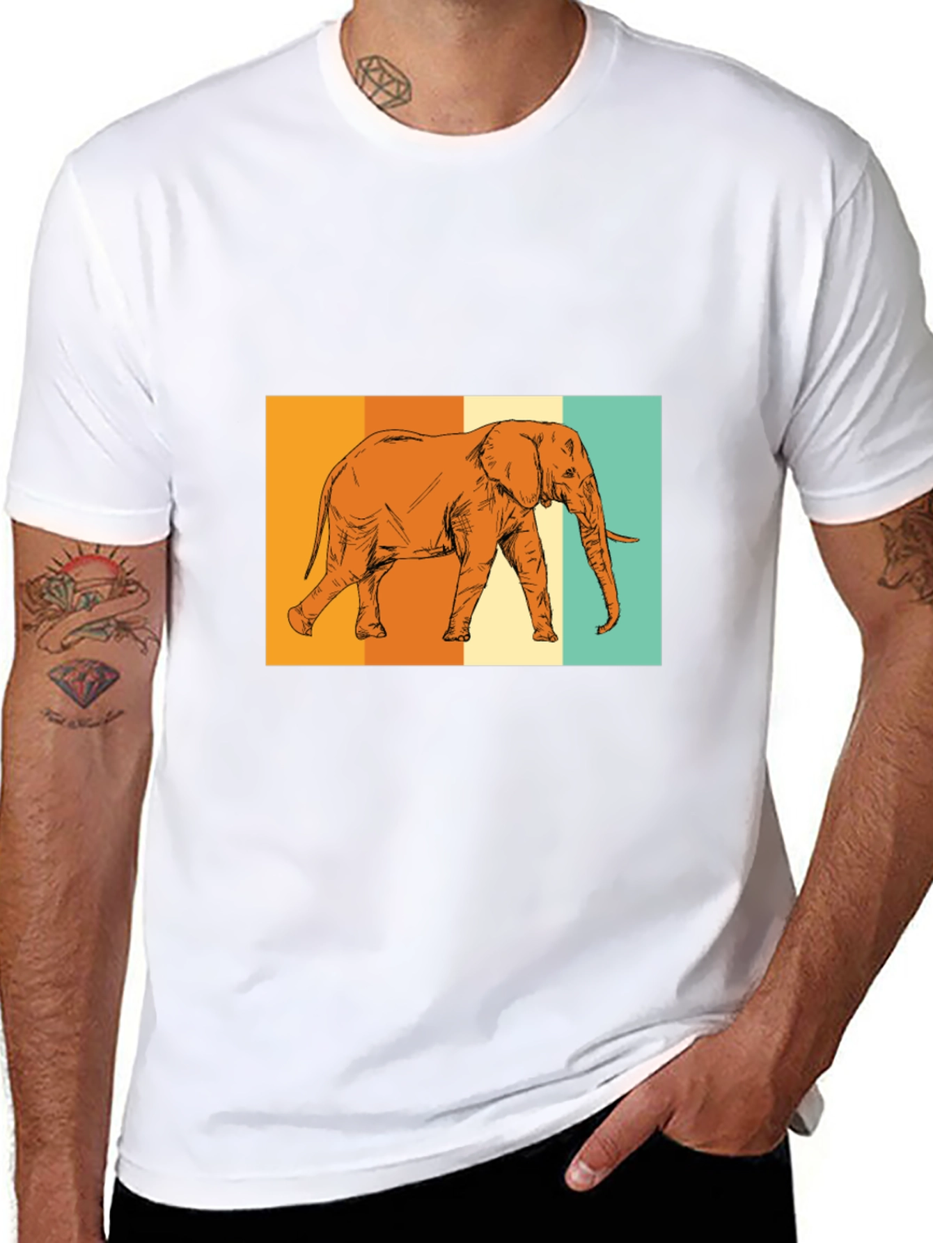 Black Elephant Graphic Tee - Stylish Black T-Shirt view 8