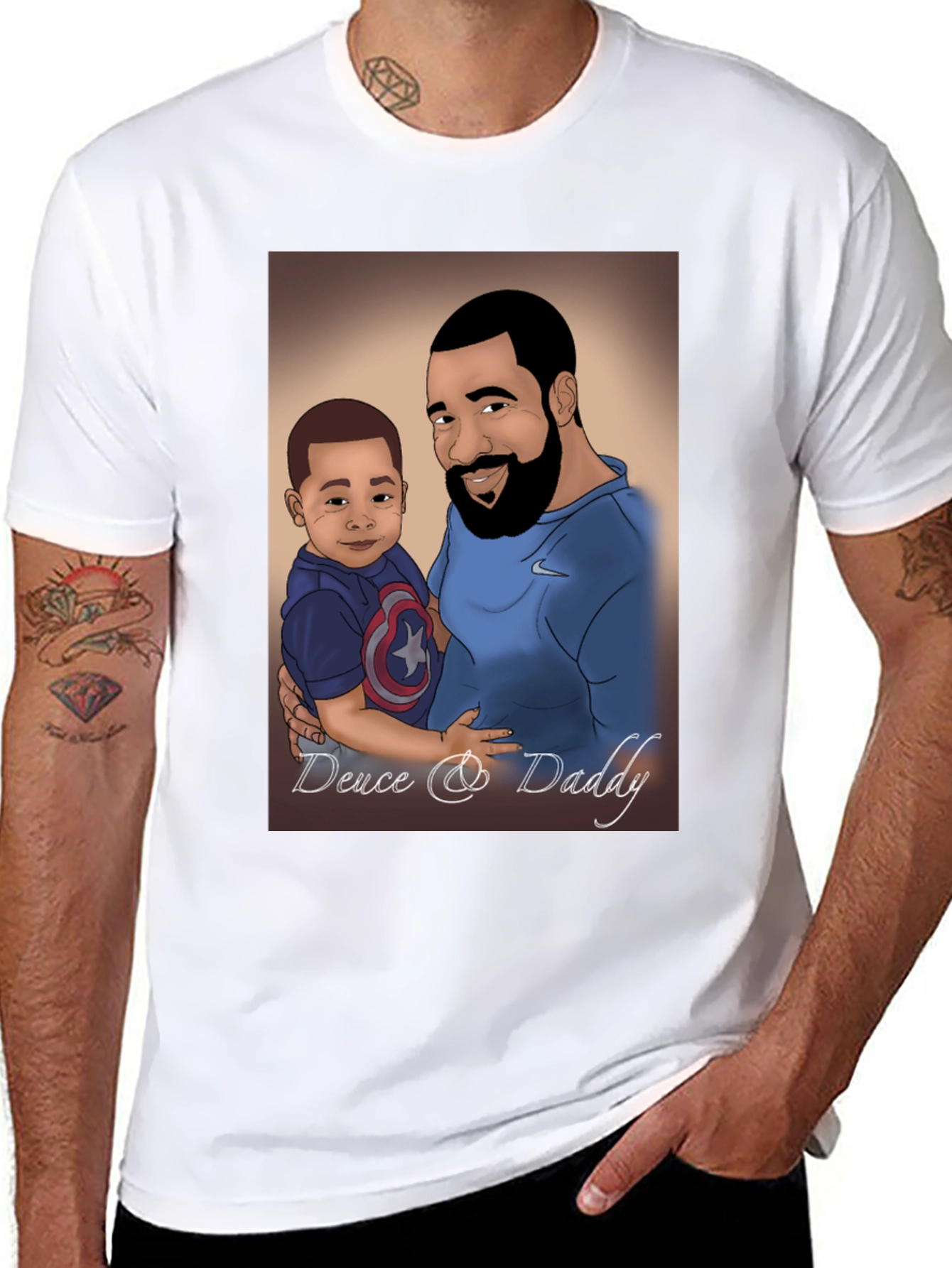 Black Deuce & Daddy Cartoon T-Shirt view 8