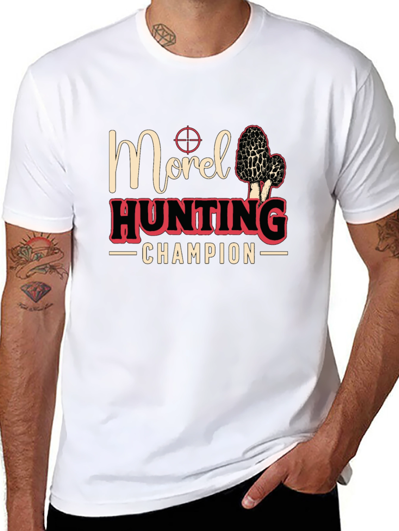 Black Morel Hunting Champion T-Shirt - Black view 8