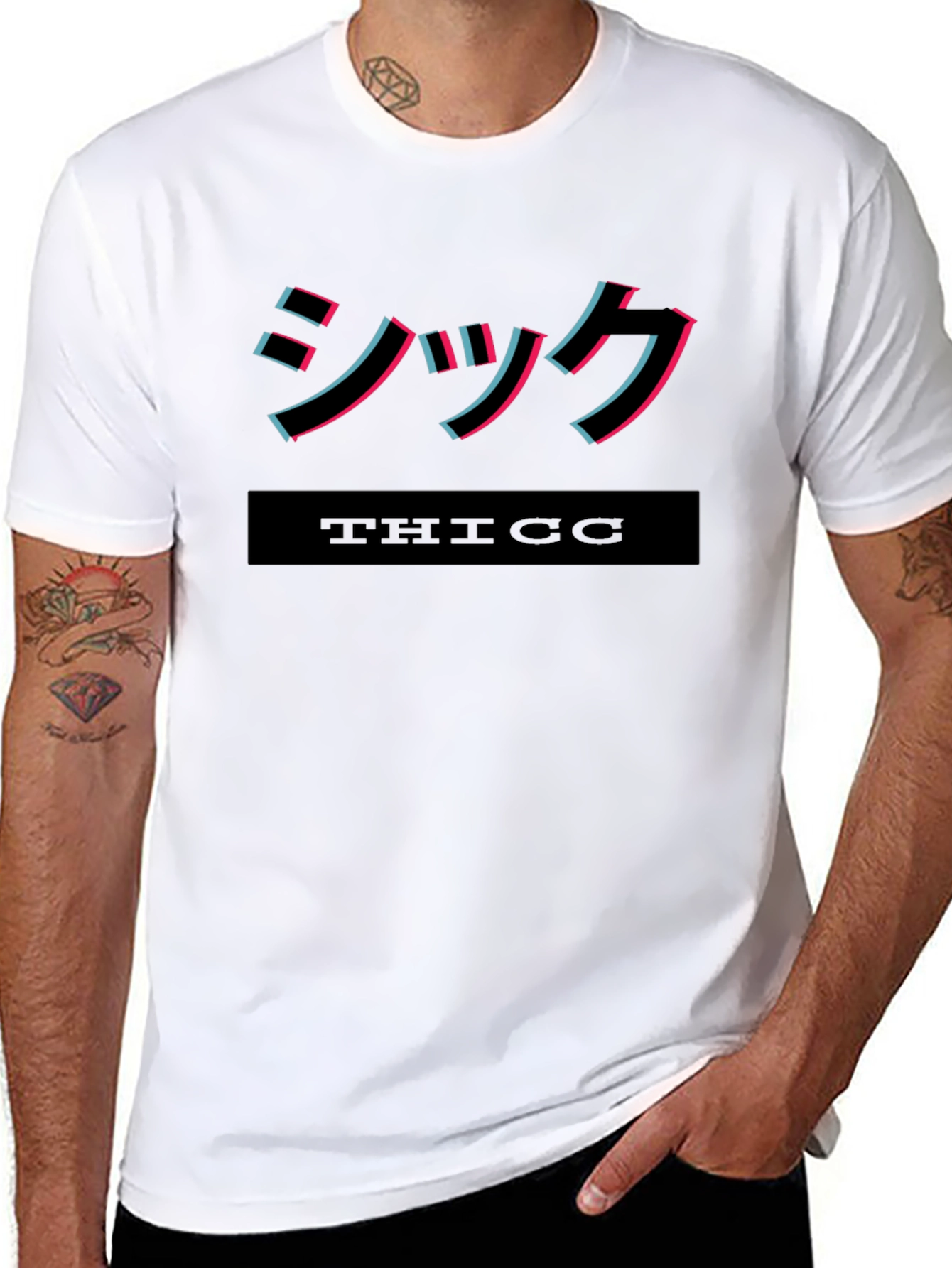 Black Thicc Aesthetic Black T-Shirt view 8