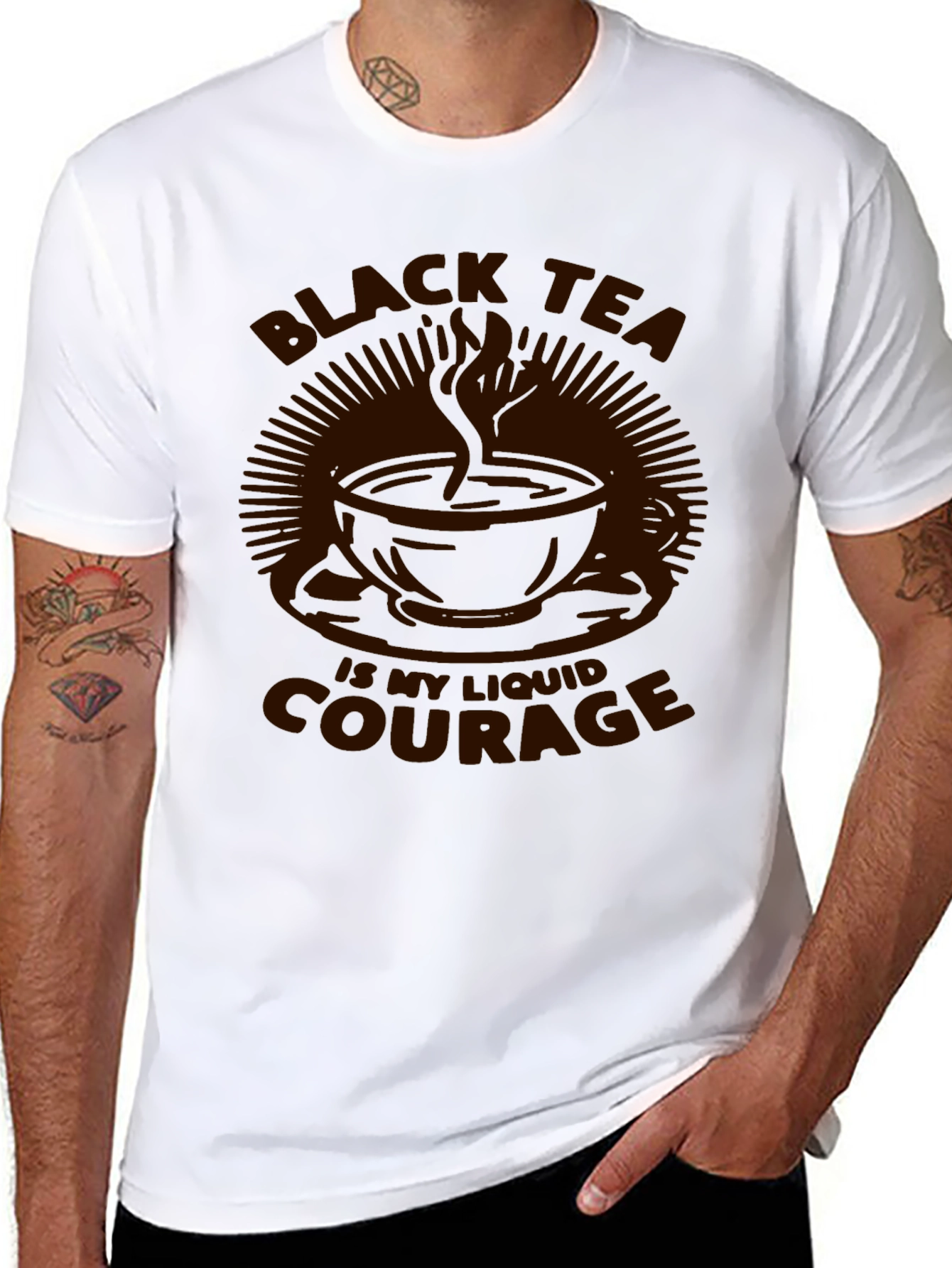 Black Black Tea Liquid Courage Graphic Tee view 8