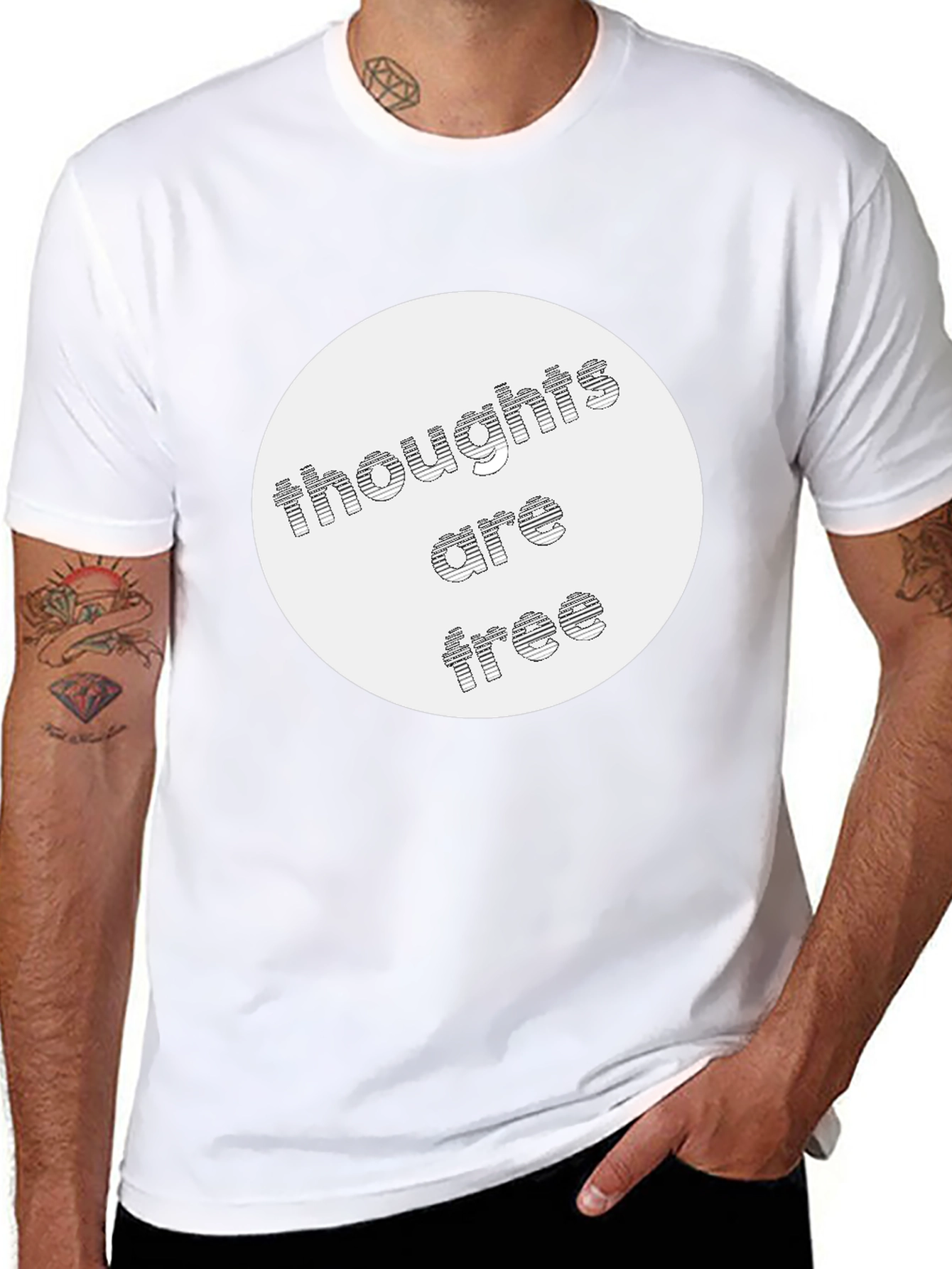 Black Thoughts Are Free Graphic Tee - Stylish & Comfortable view 8