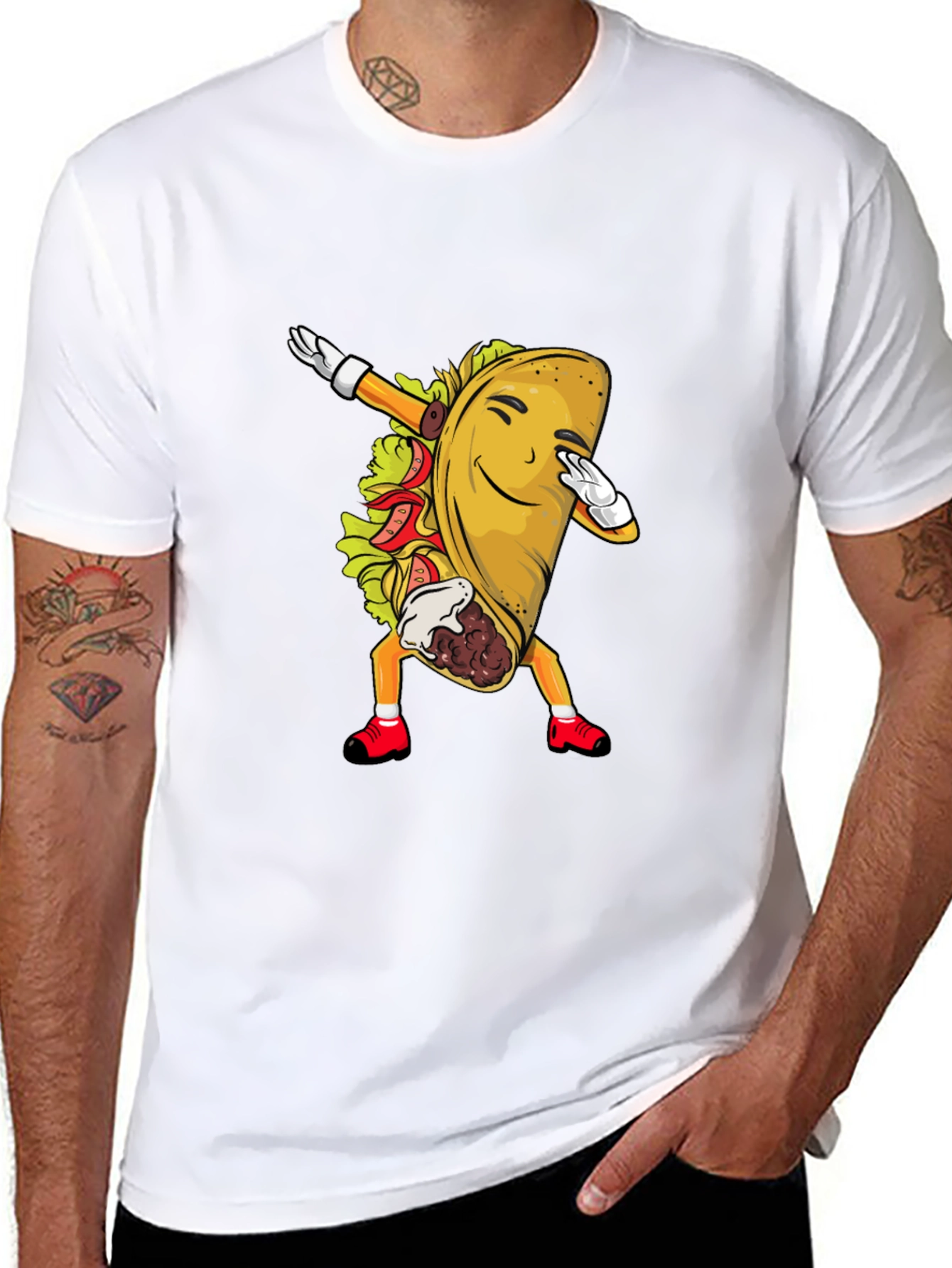 Black Taco Dabbing Graphic Tee - Fun Food Shirt view 8