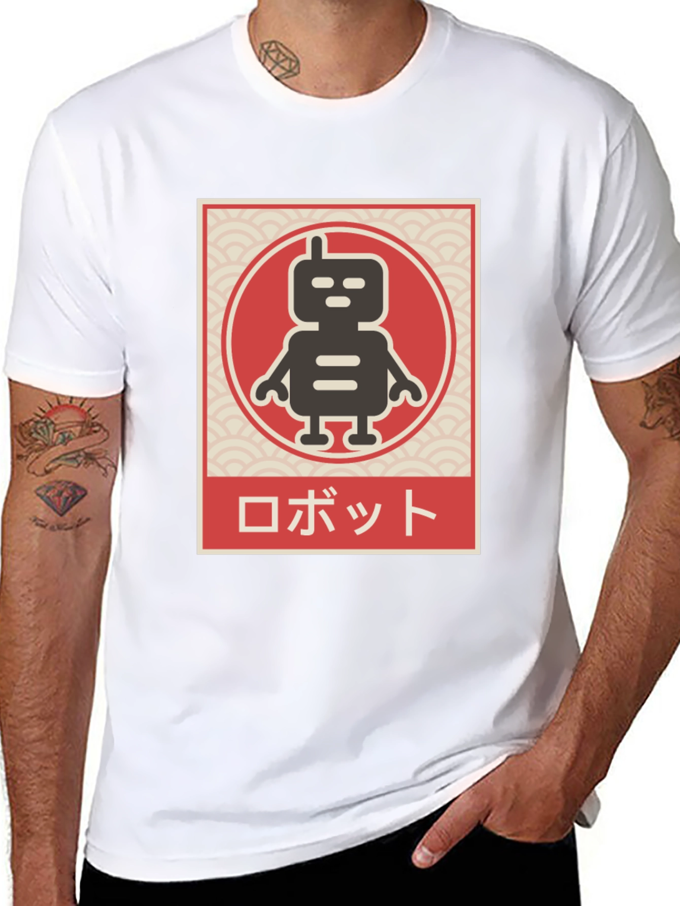 Black Retro Robot T-Shirt - Japanese Style view 8