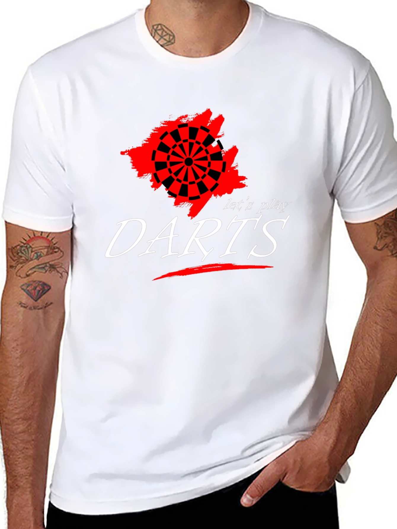 Let's Play Darts Graphic Tee - Black Cotton T-Shirt - 8
