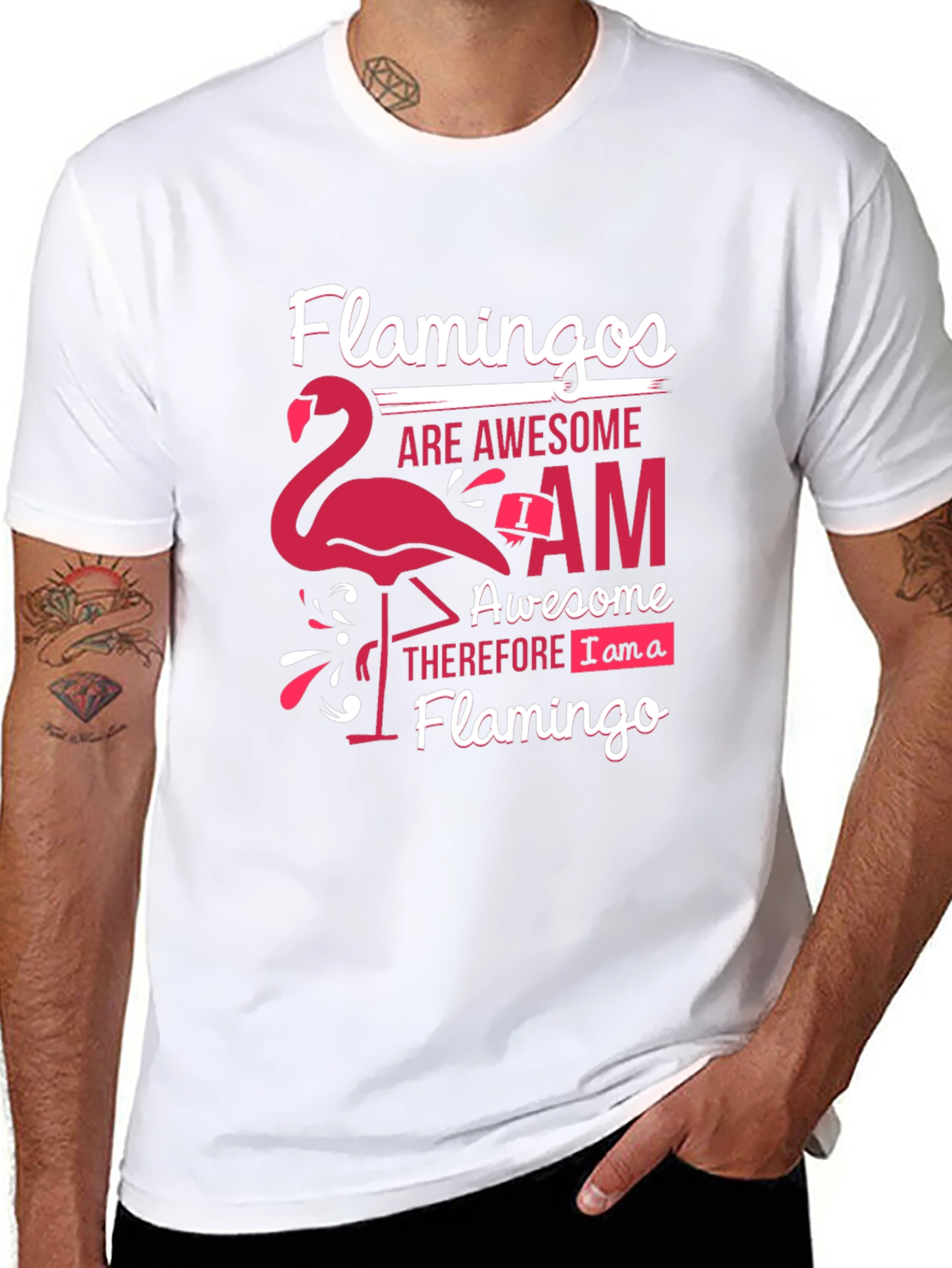 Black Flamingo Lover Graphic Tee - Awesome Flamingo T-Shirt view 8