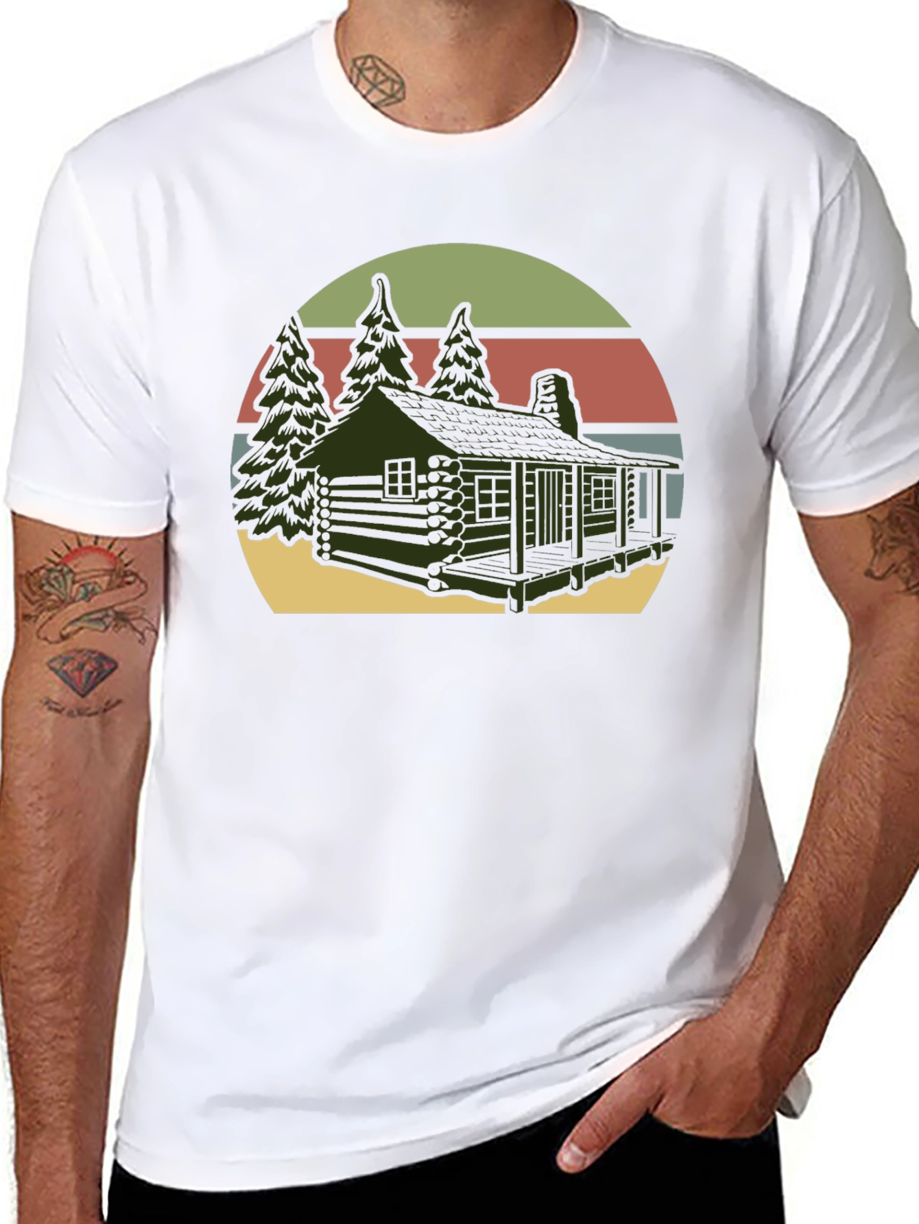 Black Cabin Retreat Graphic Tee view 8