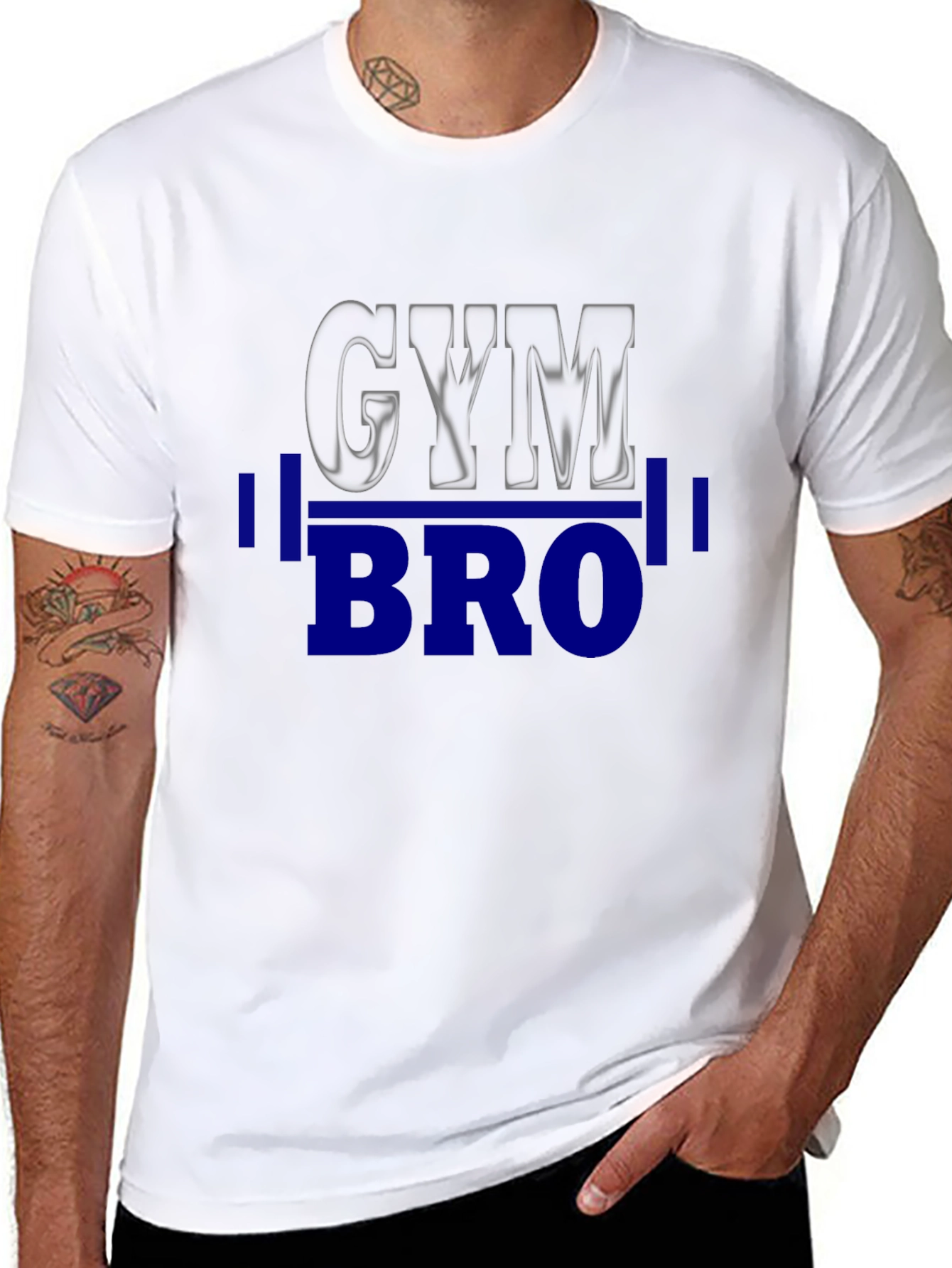 Black Gym Bro Black T-Shirt - Weightlifting Motivation view 8