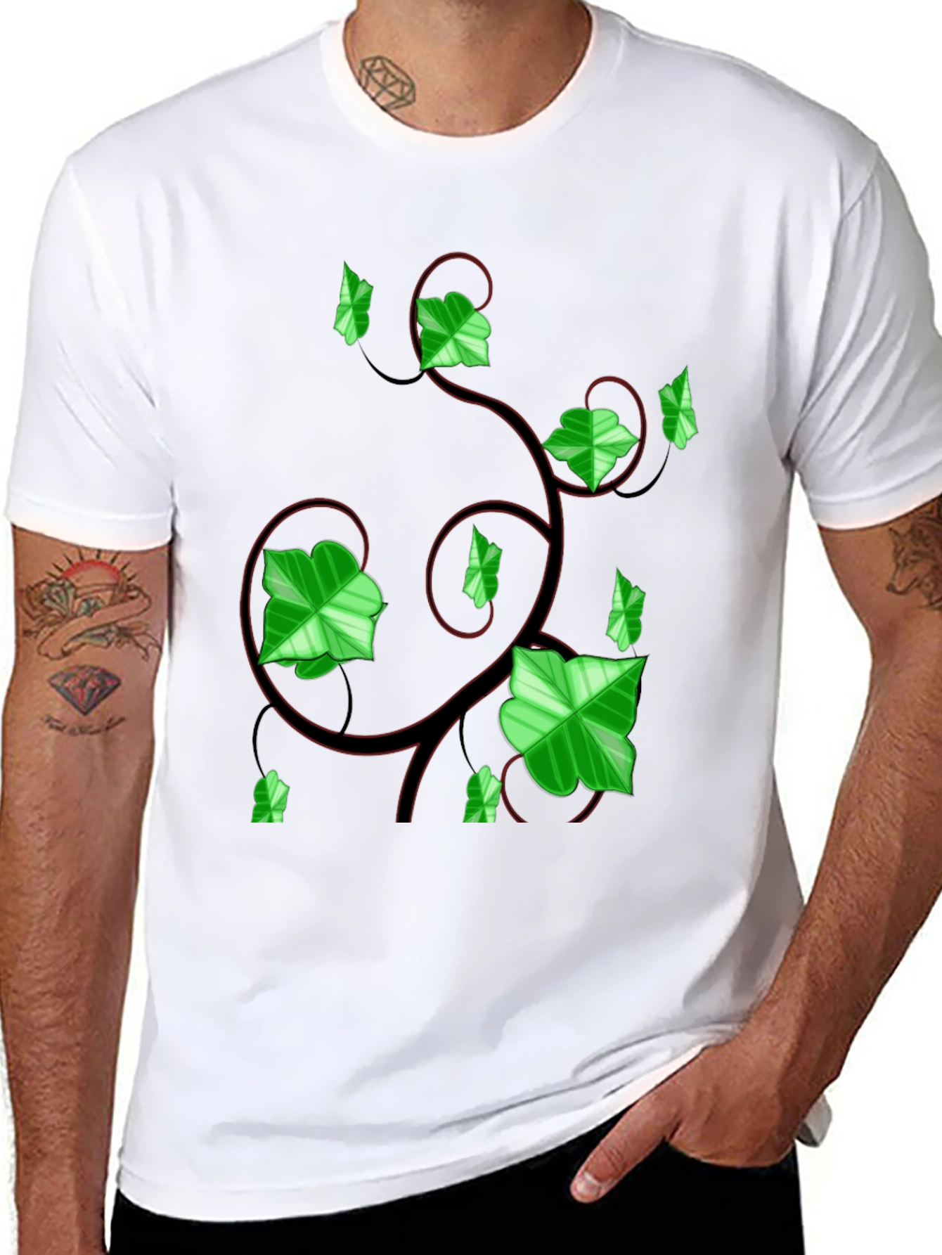 Black Ivy Vine Graphic Tee - Black view 8