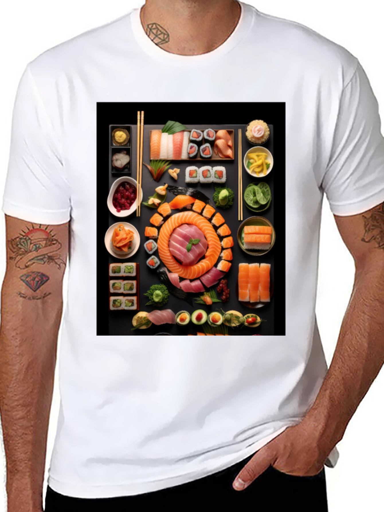 Black Sushi T-Shirt: Unique Foodie Fashion view 8