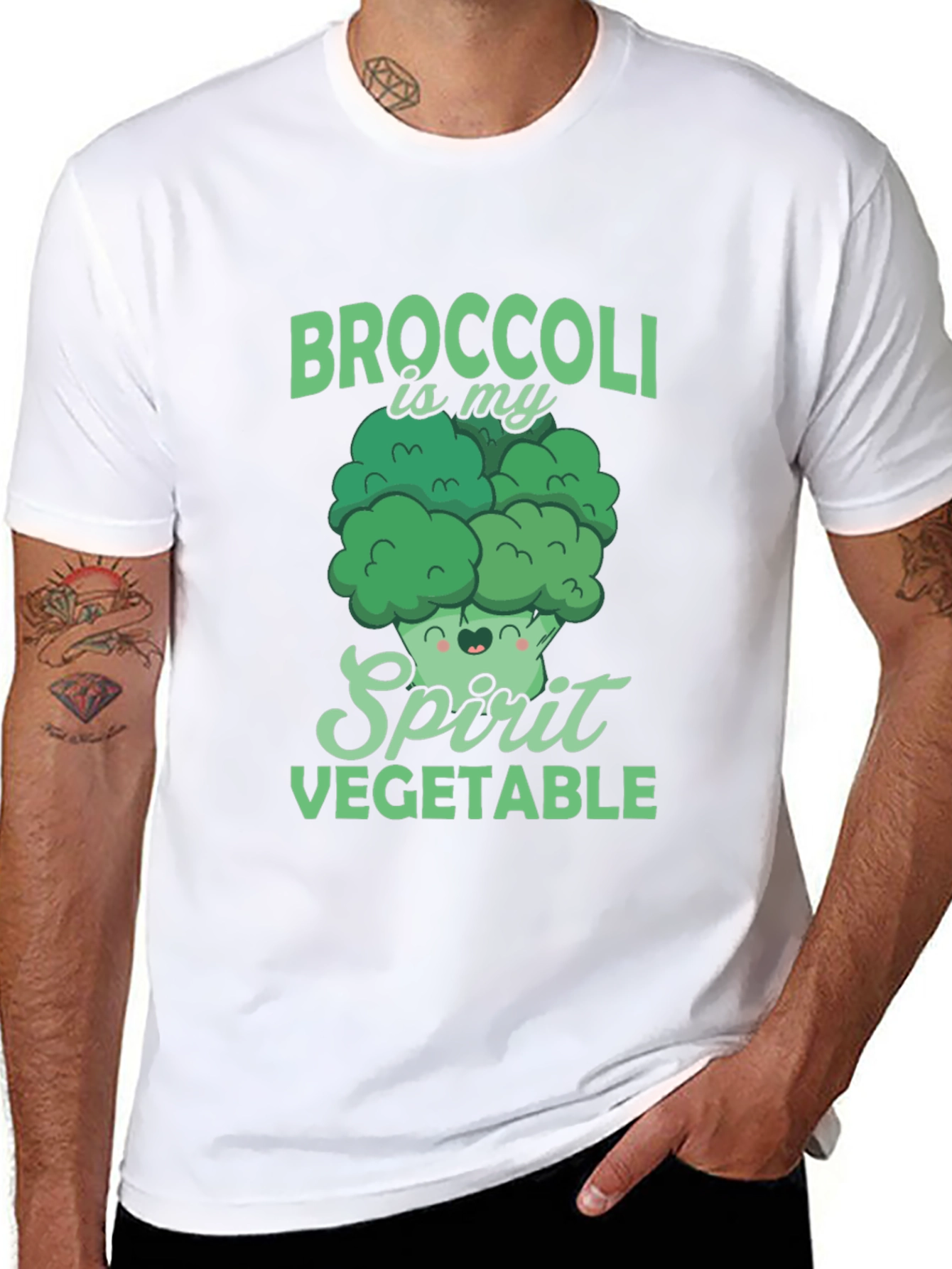 Black Broccoli is My Spirit Vegetable T-Shirt view 8