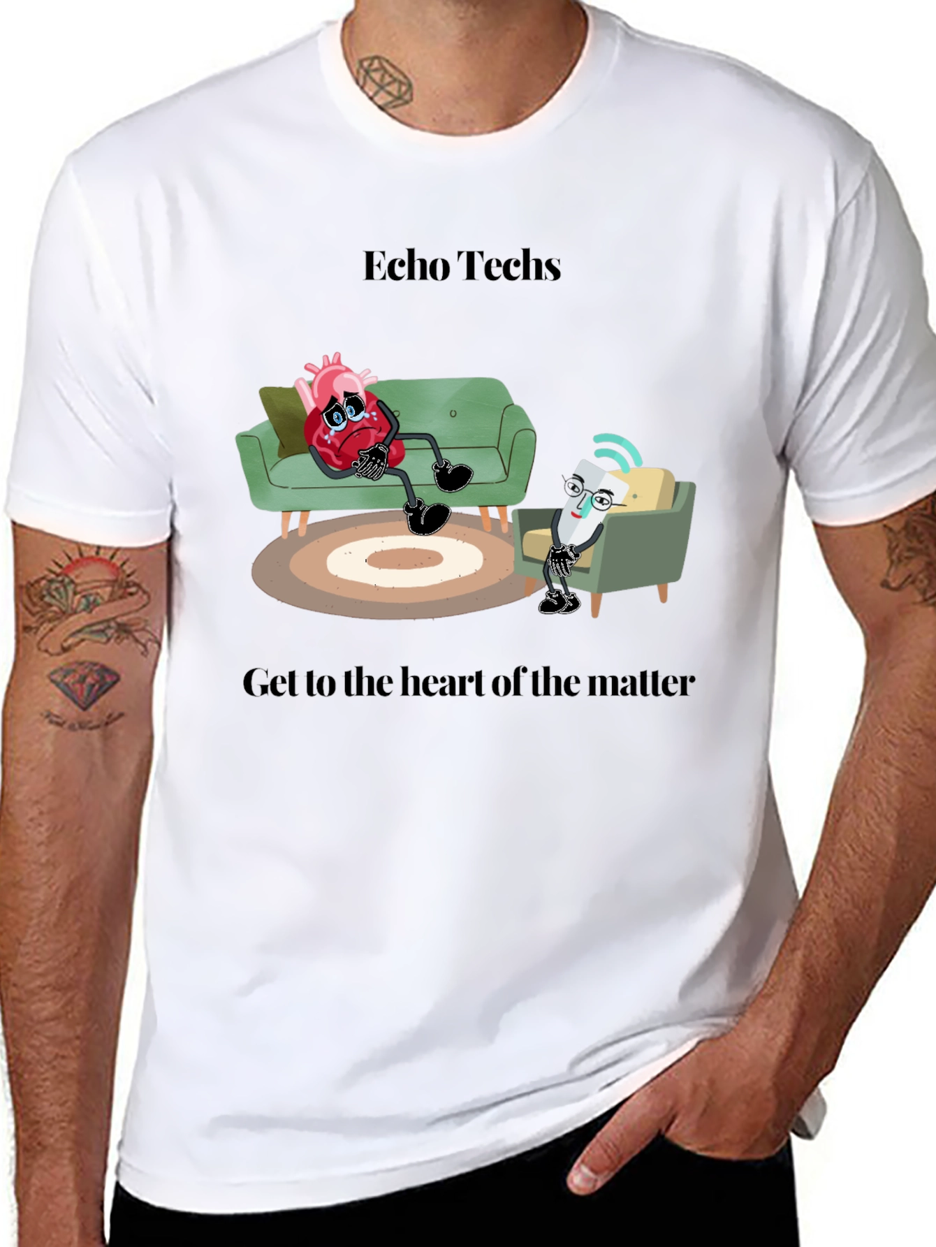 Black Echo Techs T-Shirt: Get to the Heart of the Matter view 8