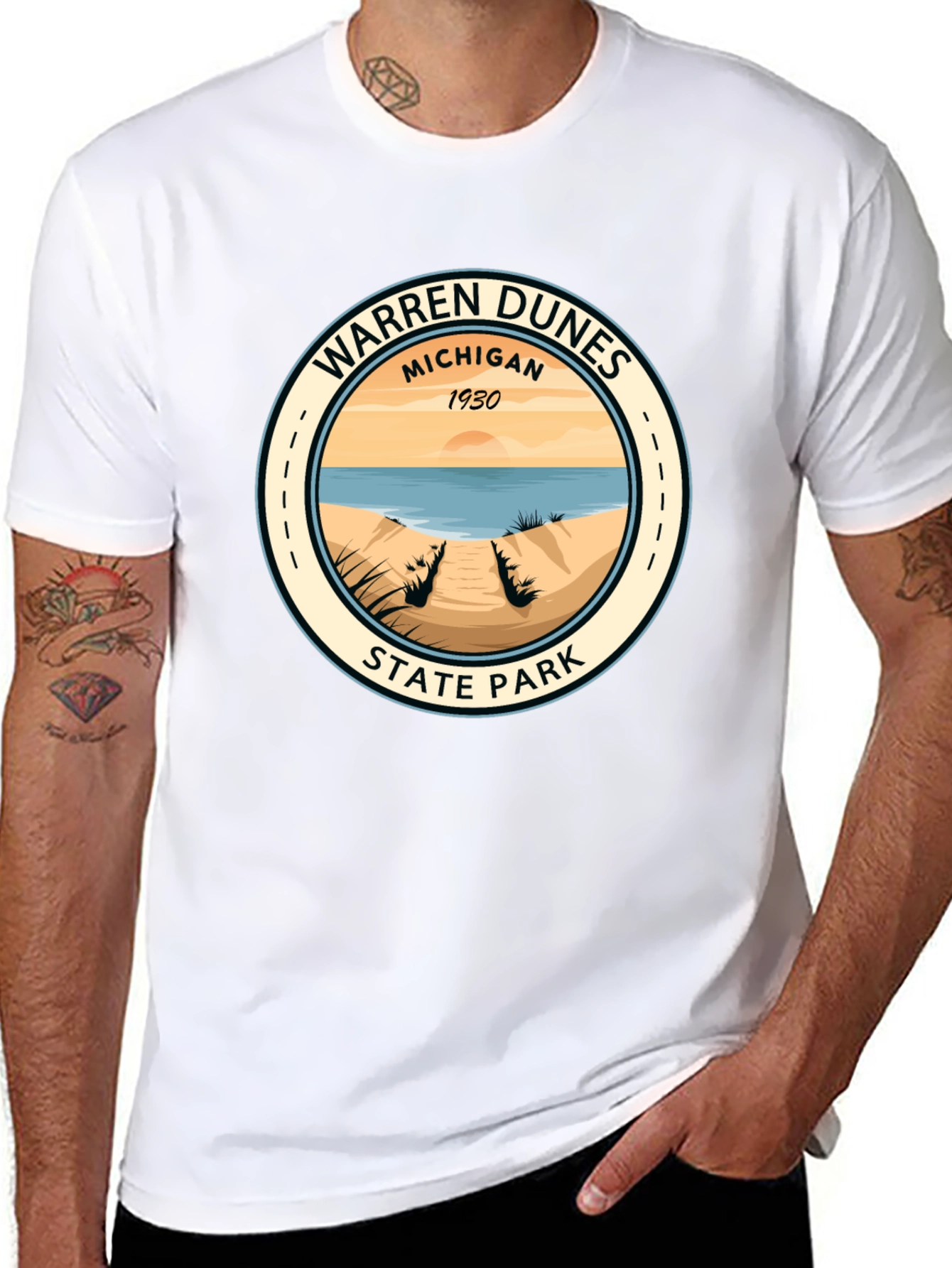 Black Warren Dunes State Park Black T-Shirt view 8