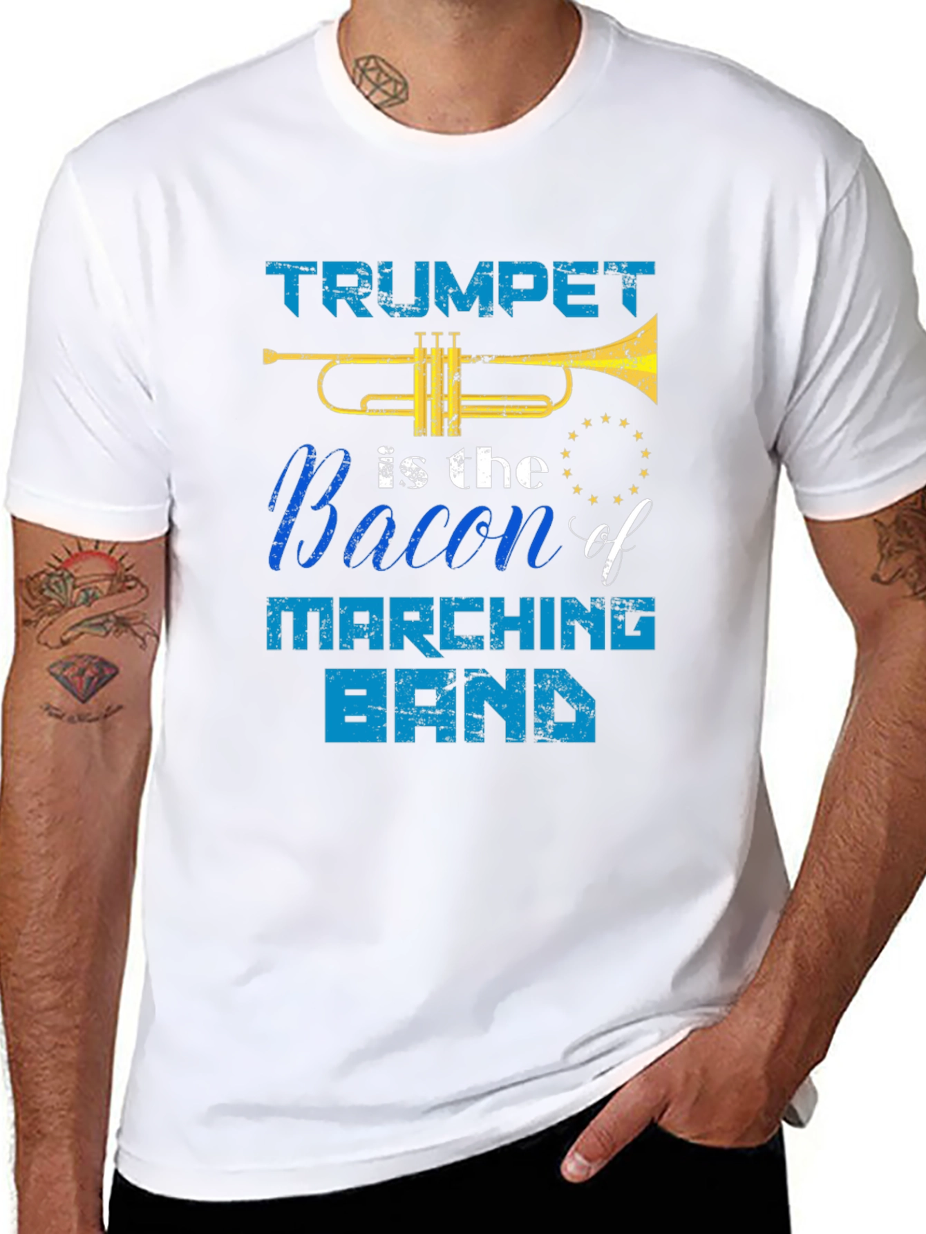 Black Trumpet is the Bacon of Marching Band T-Shirt view 8