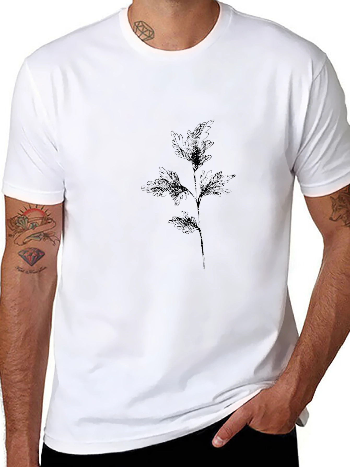 Black Botanical Black T-Shirt view 8