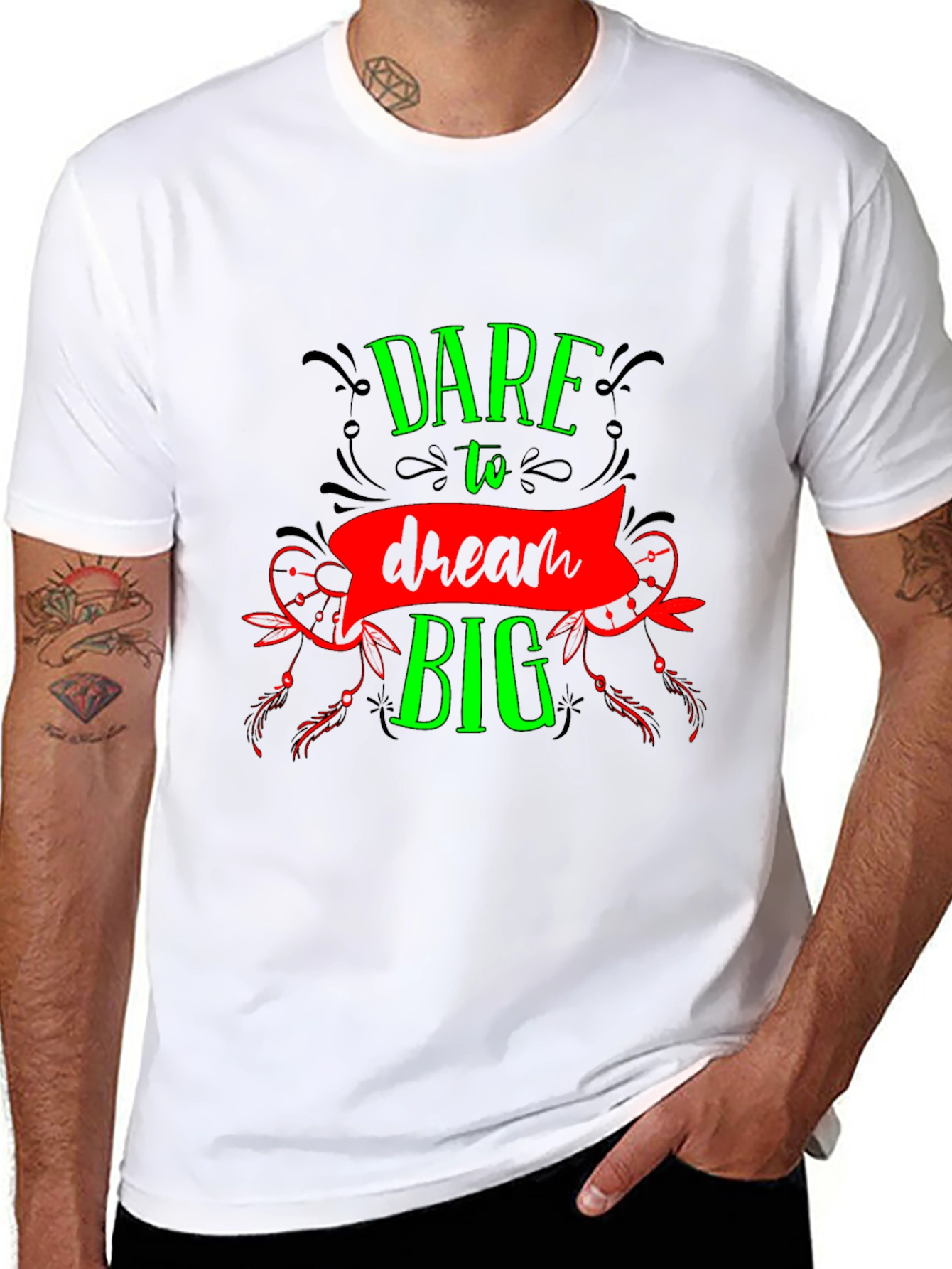 Black Dare to Dream Big Graphic Tee - Black view 8