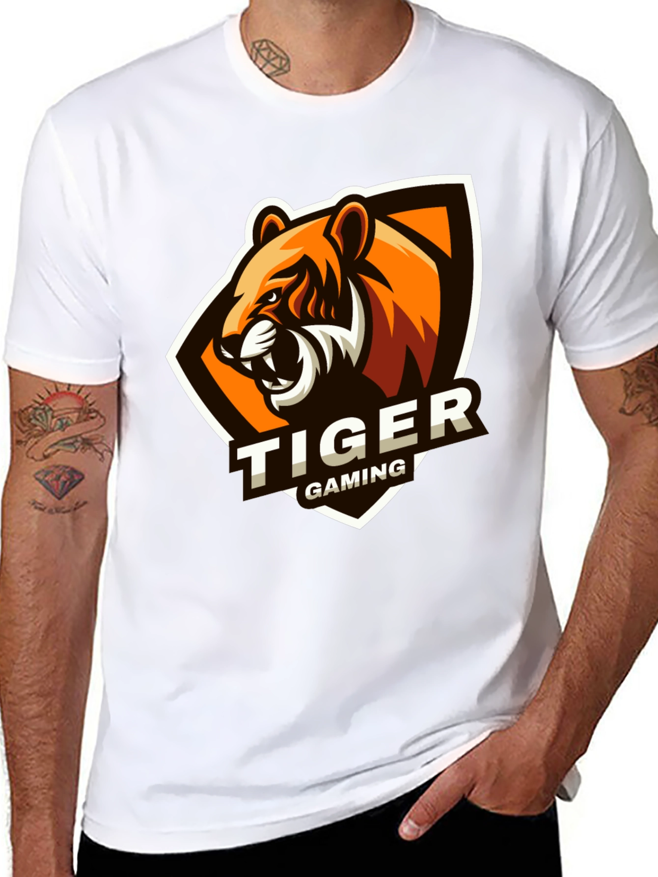 Black Tiger Gaming T-Shirt - Black view 8