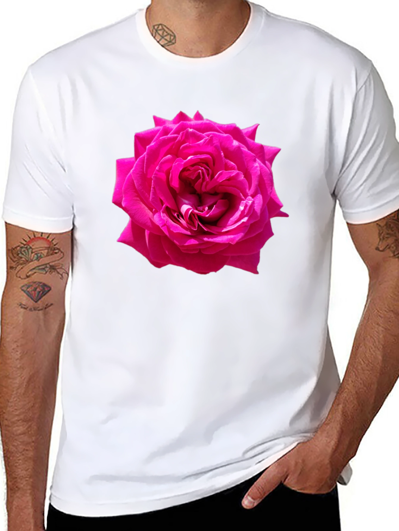 Black Rose Graphic T-Shirt - Black Casual Tee view 8