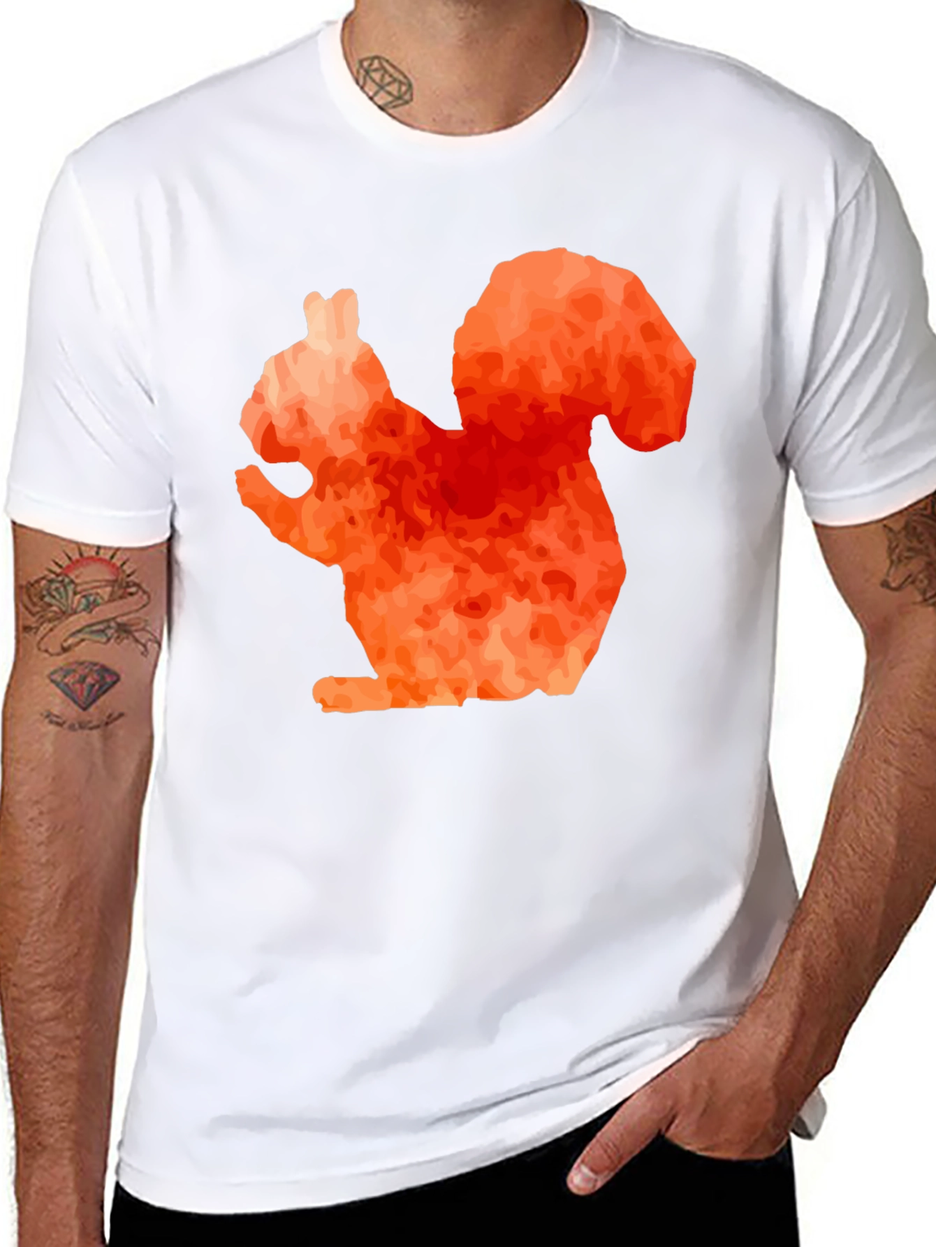 Black Squirrel Graphic Tee - Unique Orange Design view 8