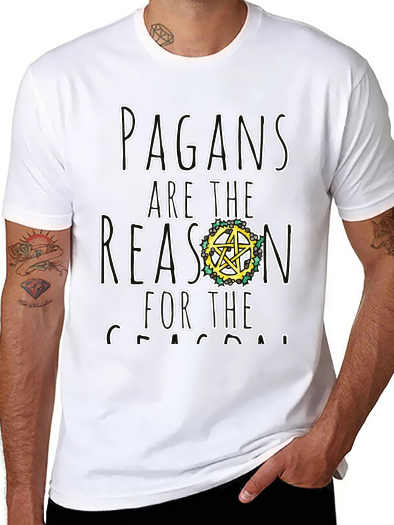 Black Pagan Reason Black T-Shirt view 8