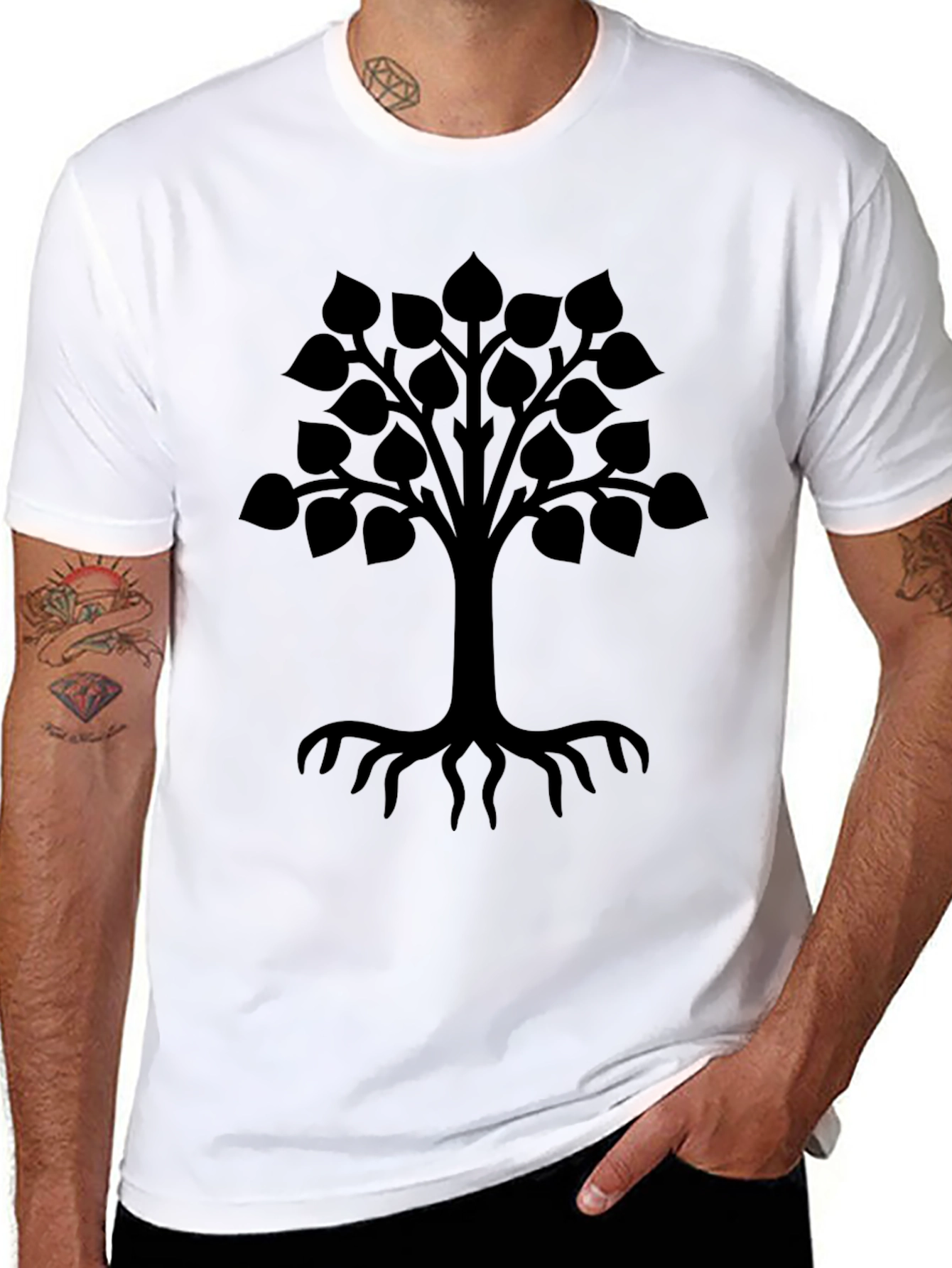 Black Black Tree Graphic Tee view 8