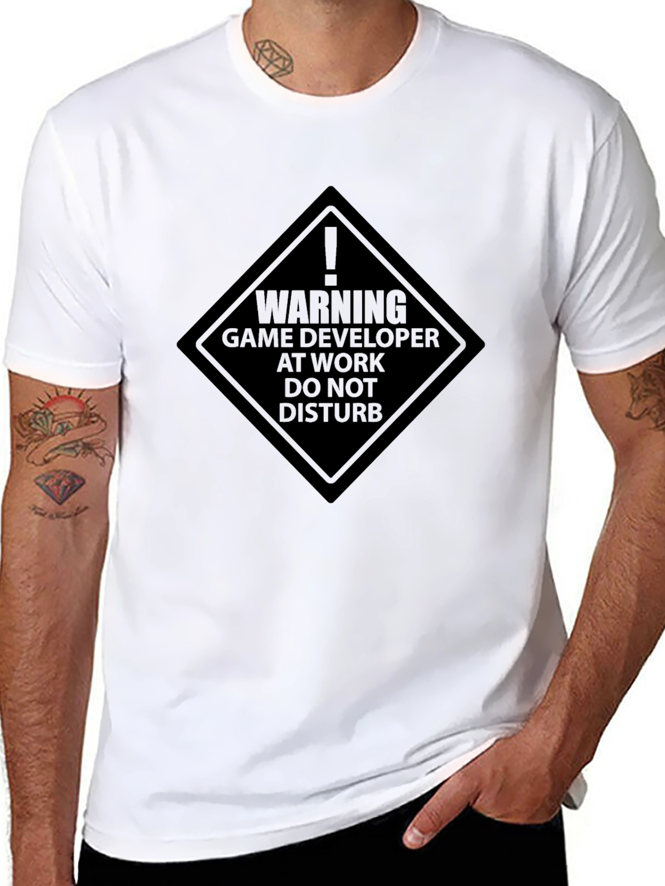 Black Game Developer at Work - Funny T-Shirt view 8