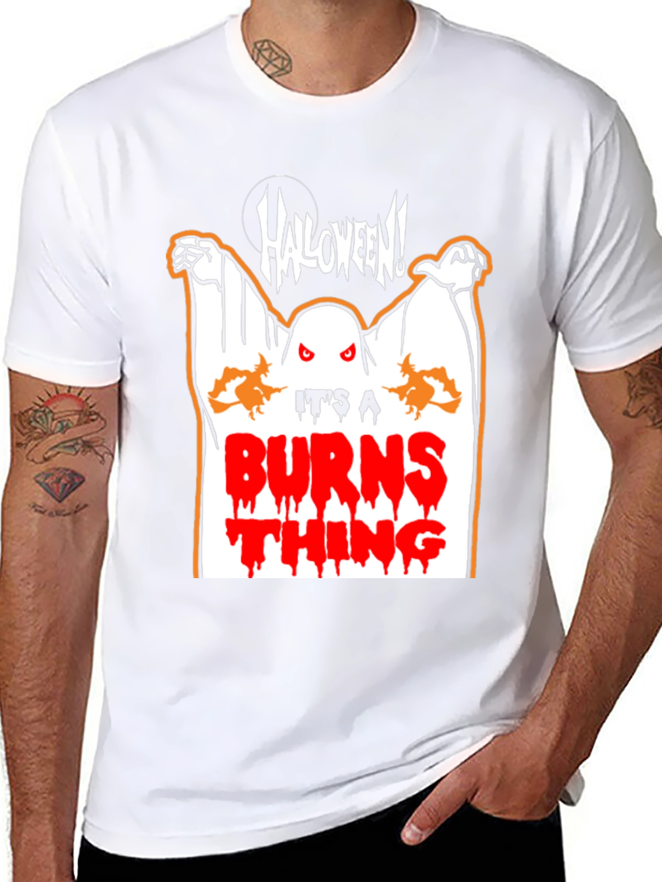 Black Halloween Ghost T-Shirt - It's a Burns Thing! view 8