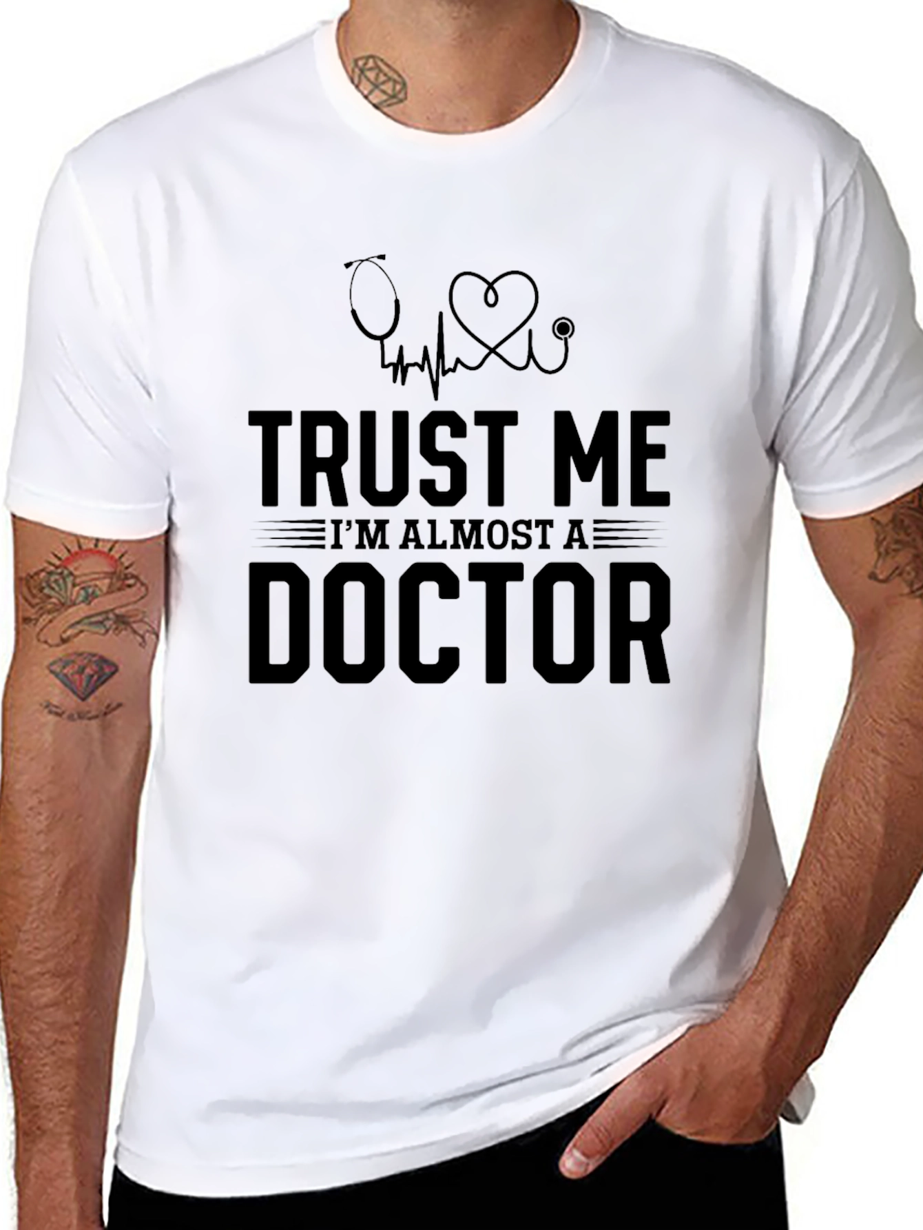 Black Trust Me I'm Almost A Doctor T-Shirt view 8