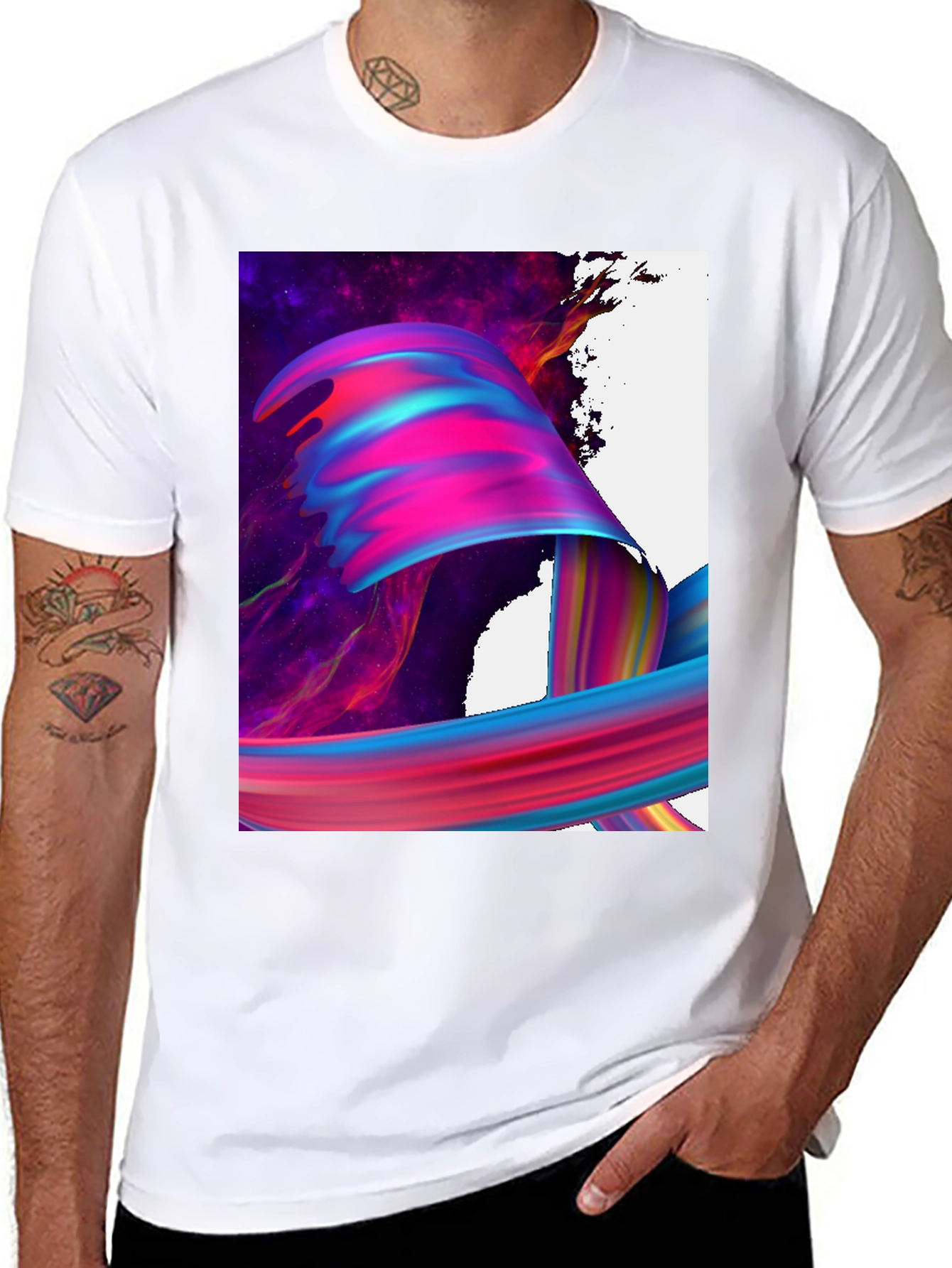 Black Abstract Art Black T-Shirt view 8