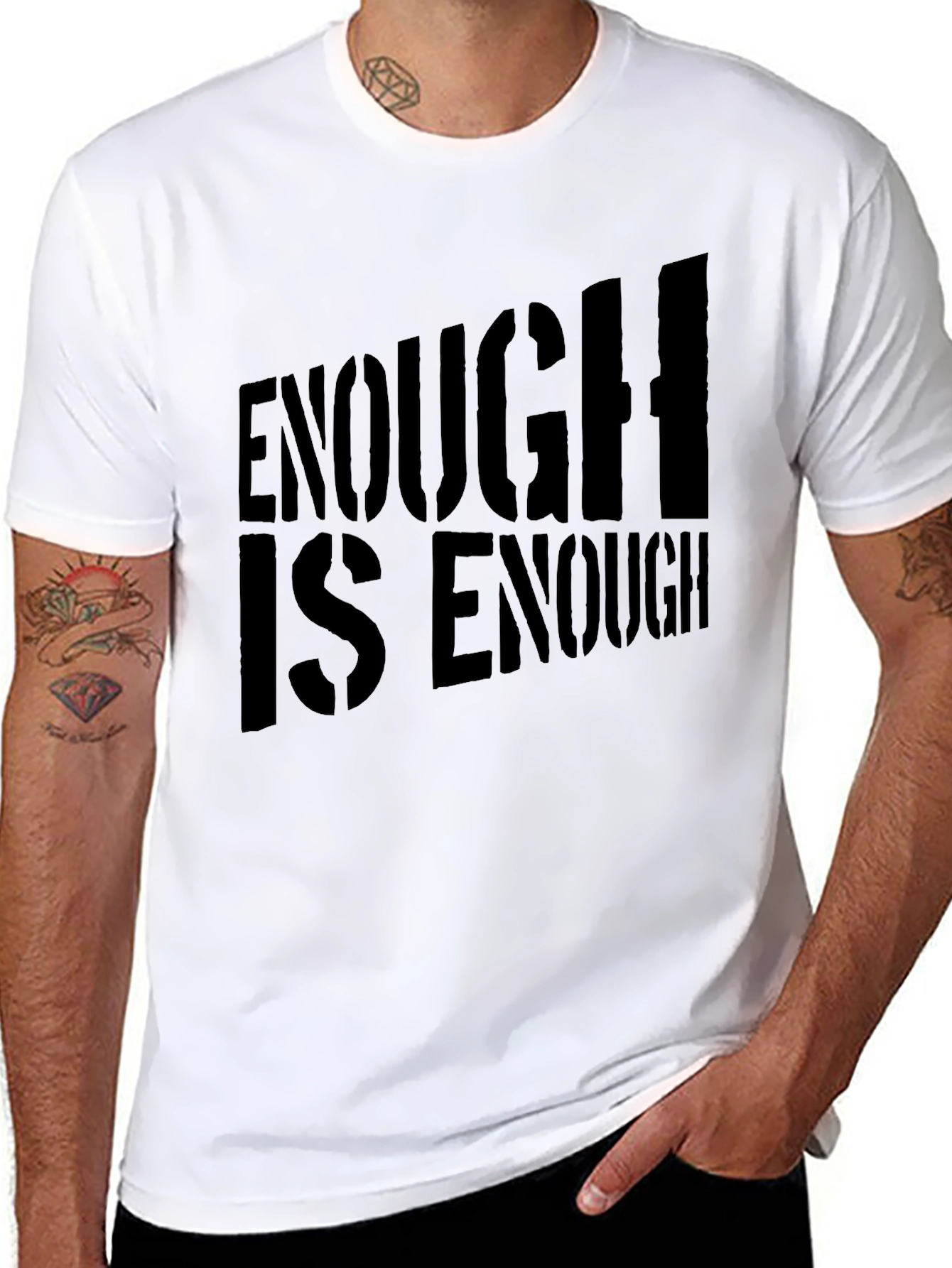 Black Enough Is Enough Black Graphic Tee view 8