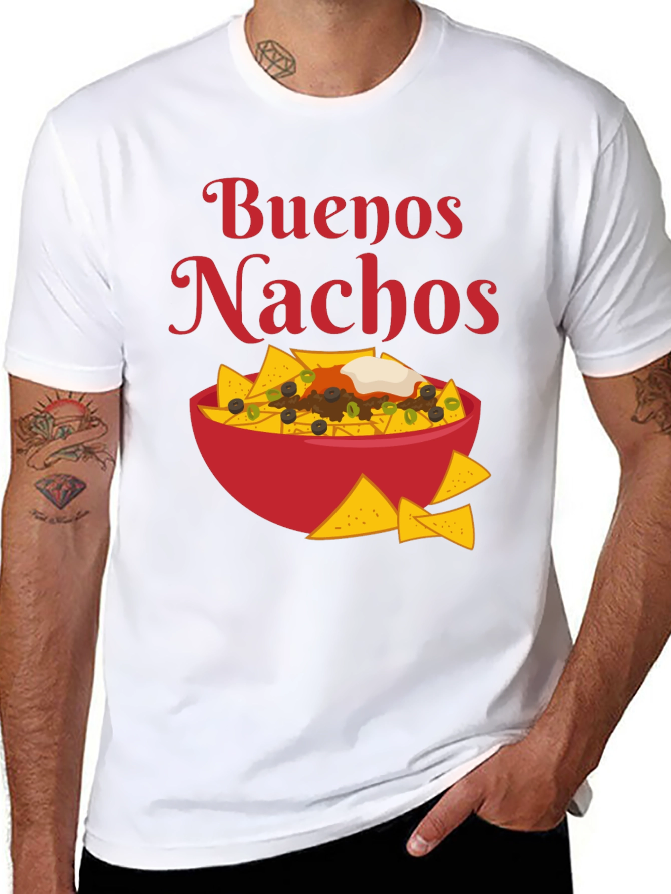 Black Buenos Nachos Graphic T-Shirt - Foodie Apparel view 8