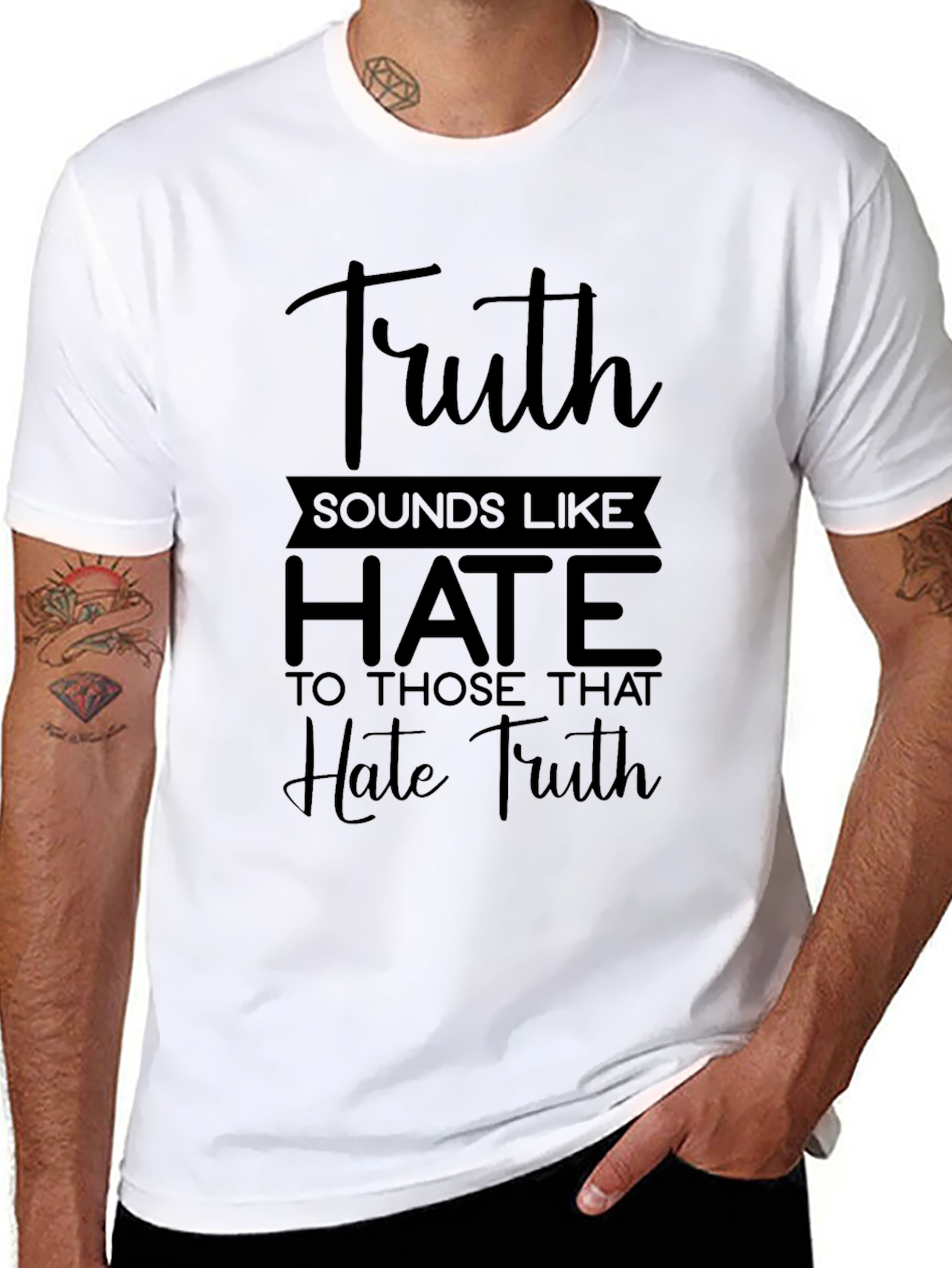 Black Truth Sounds Like Hate Graphic T-Shirt view 8