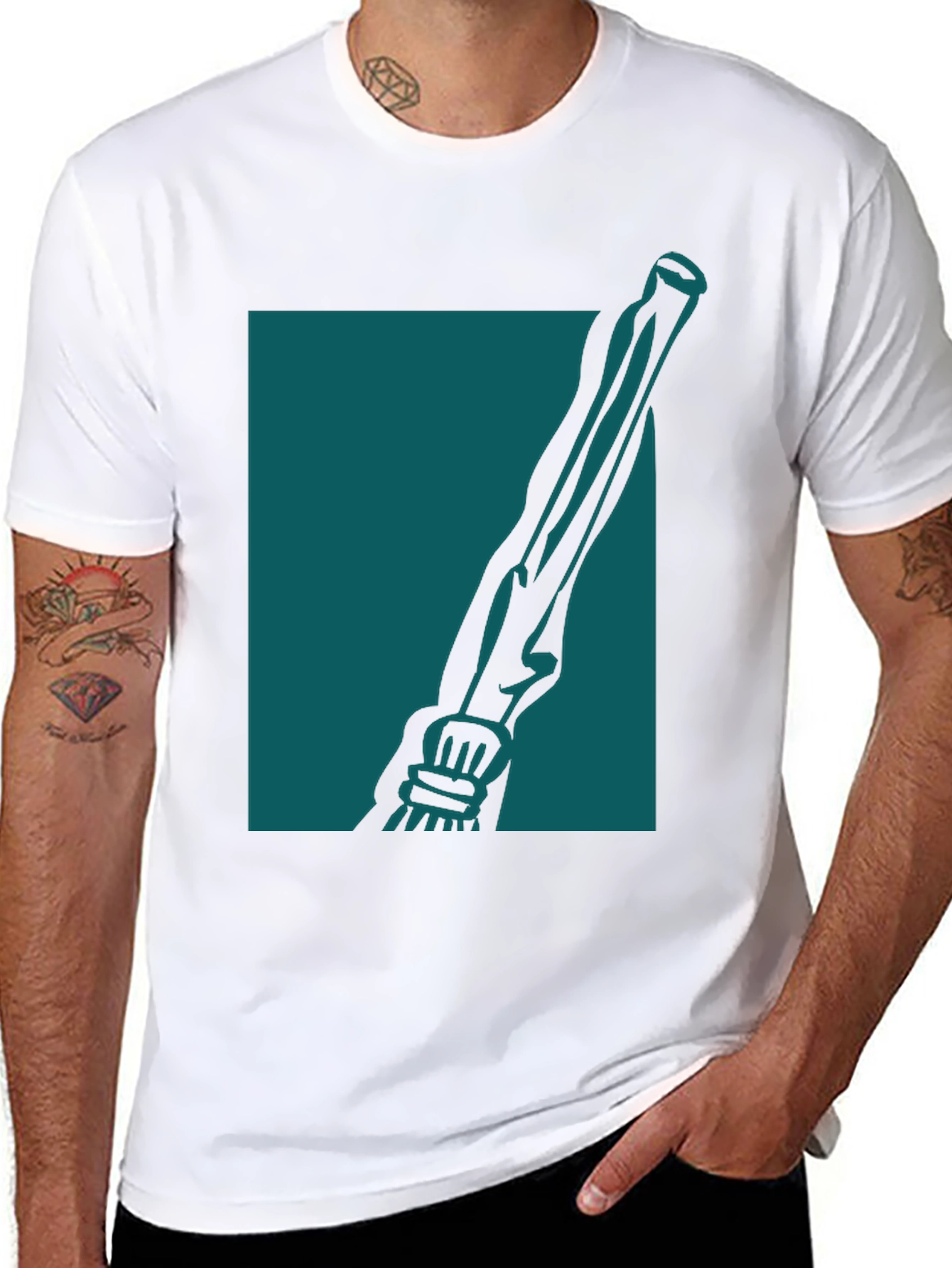 Black Unique Graphic Tee view 8